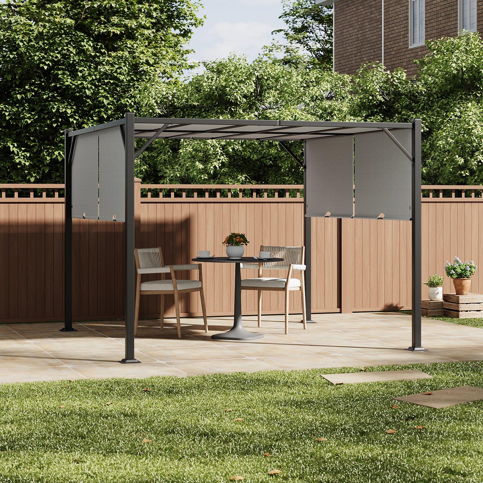 Black And Light - Breeins - Outdoor Pergola with Retractable Canopy - 1