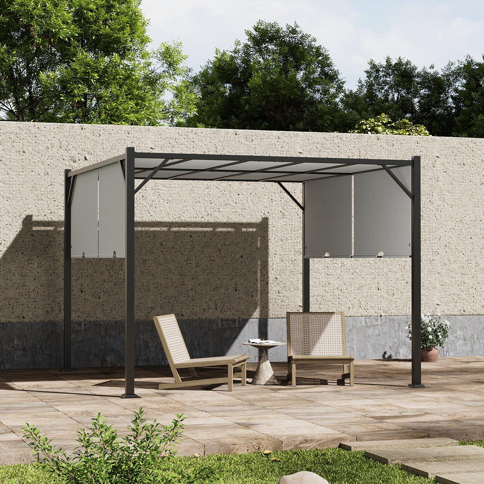 Black And Light - Breeins - Outdoor Pergola with Retractable Canopy - 2