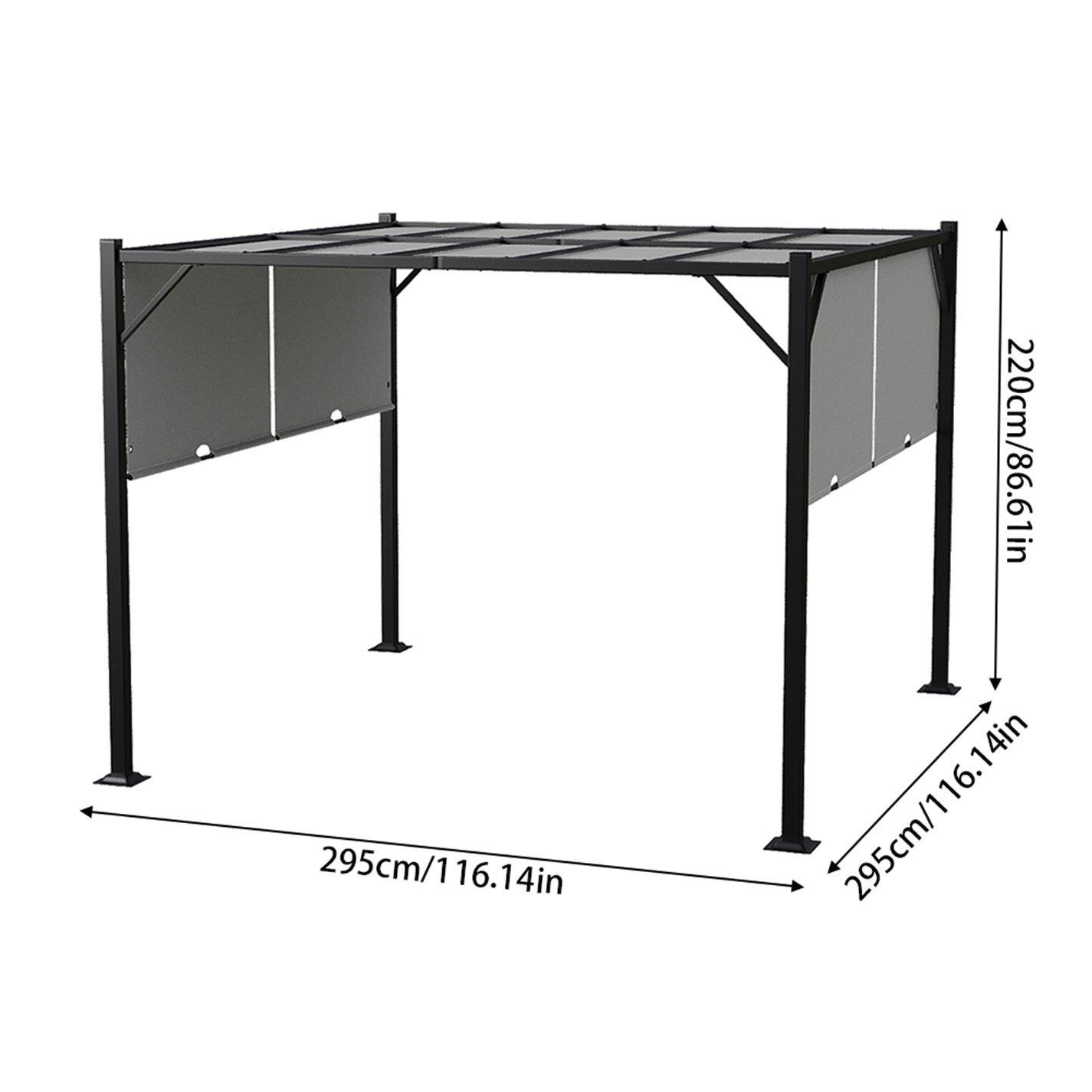 Black And Light - Breeins - Outdoor Pergola with Retractable Canopy - 10