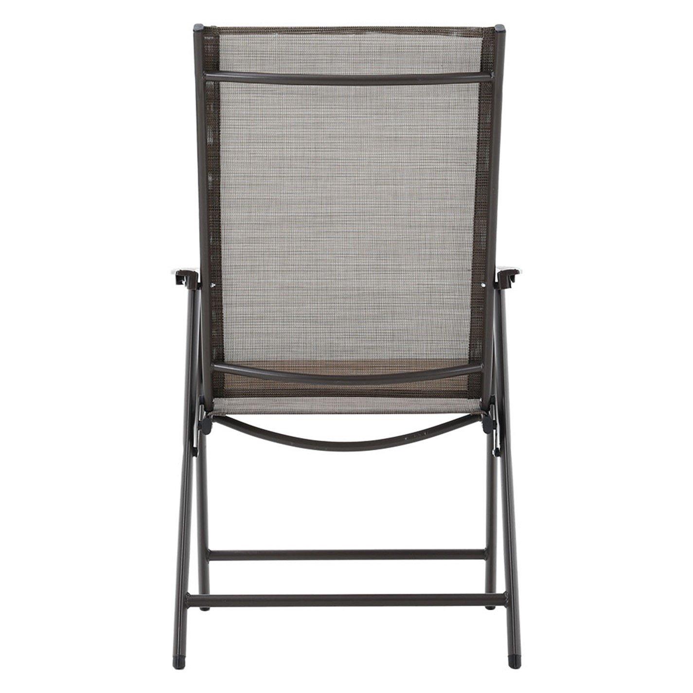 Brown - Breeins - Foldable Fabric Chairs Set of 2 Metal Frame - 6