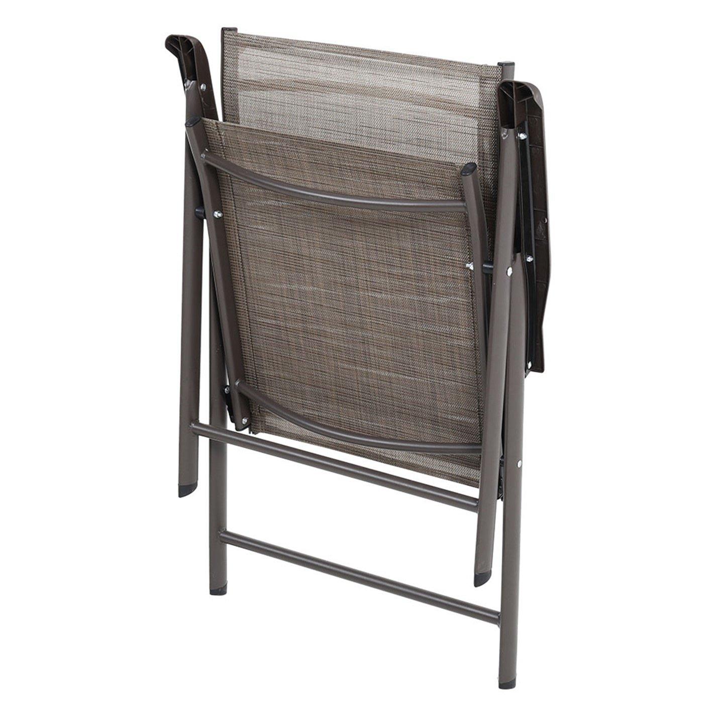 Brown - Breeins - Foldable Fabric Chairs Set of 2 Metal Frame - 7
