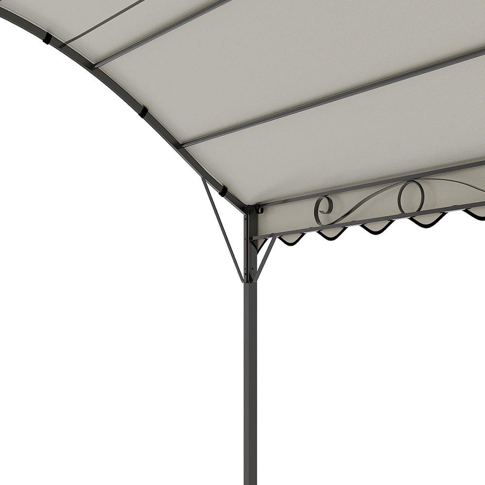 Black And White - Breeins - 13x10ft Outdoor Metal Arched Pergola with Canopy - 5