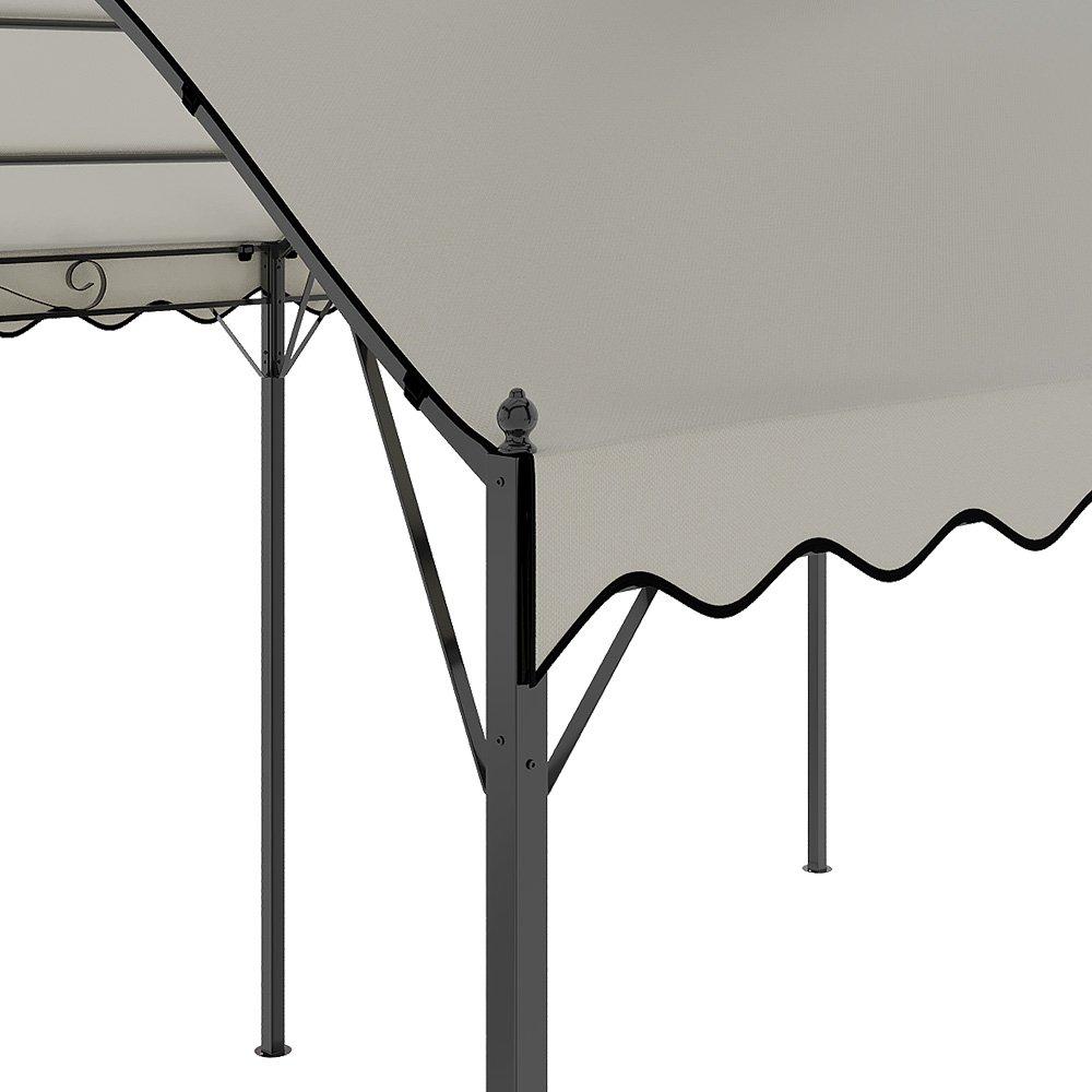 Black And White - Breeins - 13x10ft Outdoor Metal Arched Pergola with Canopy - 6