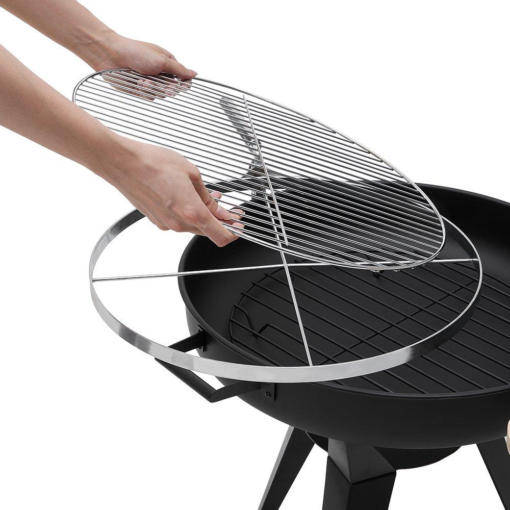 Black - Breeins - Garden BBQ Charcoal Grill - 6