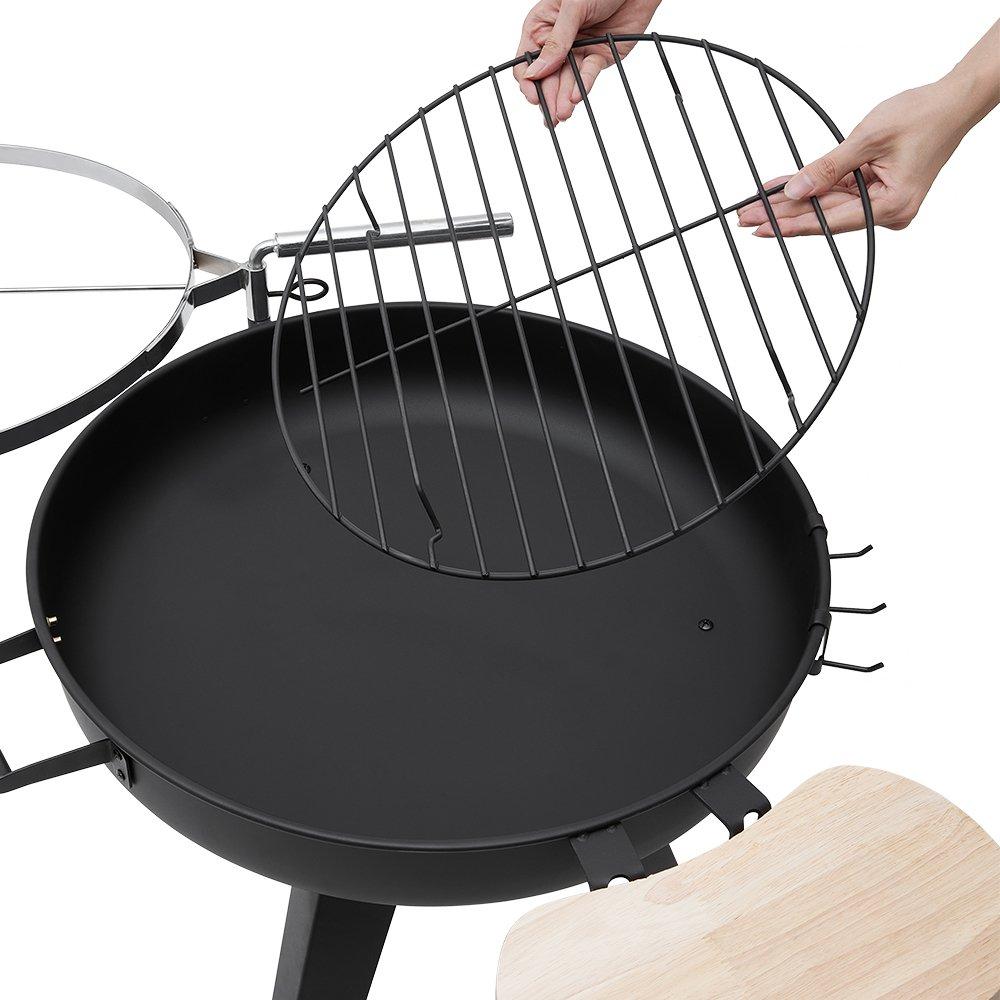 Black - Breeins - Garden BBQ Charcoal Grill - 7