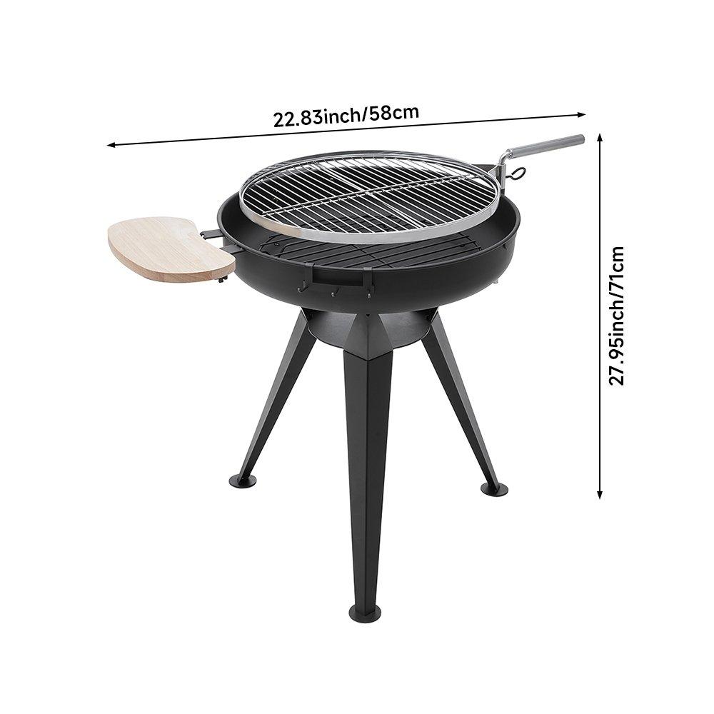 Black - Breeins - Garden BBQ Charcoal Grill - 8