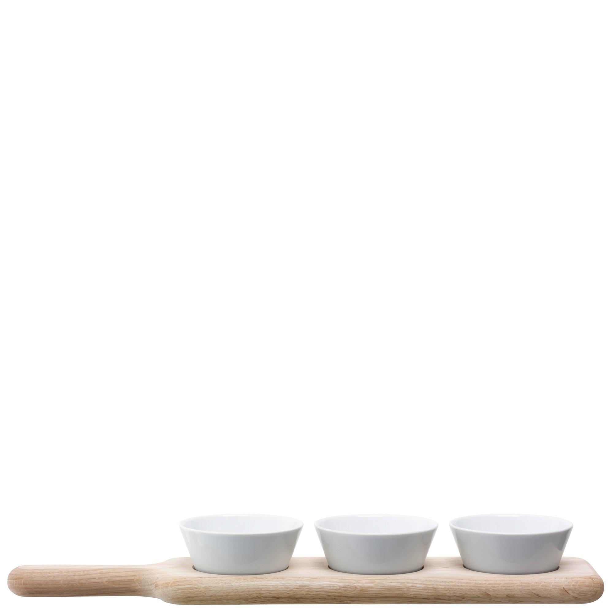 Oak/White - LSA - Paddle Bowl Set & Paddle - 1