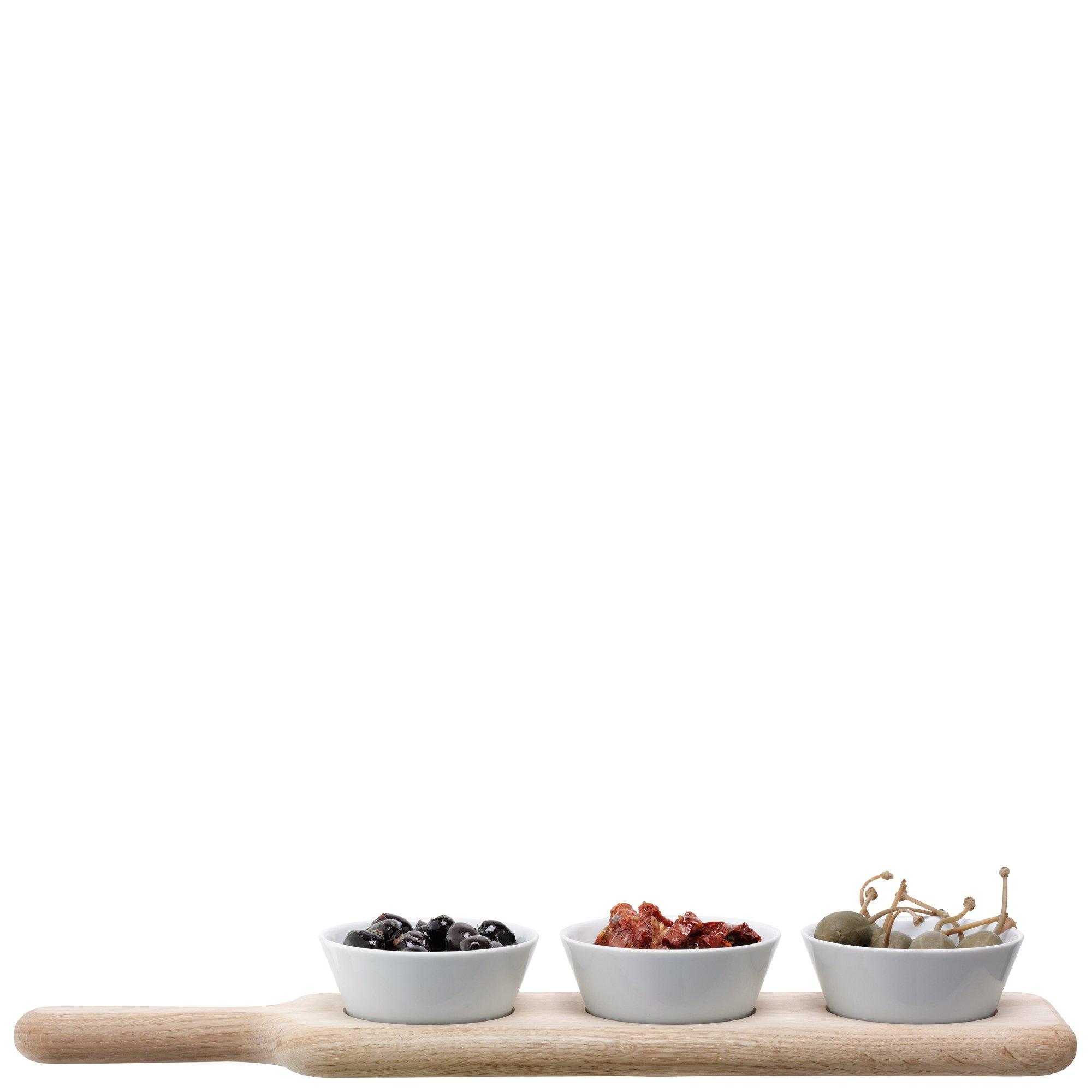 Oak/White - LSA - Paddle Bowl Set & Paddle - 2