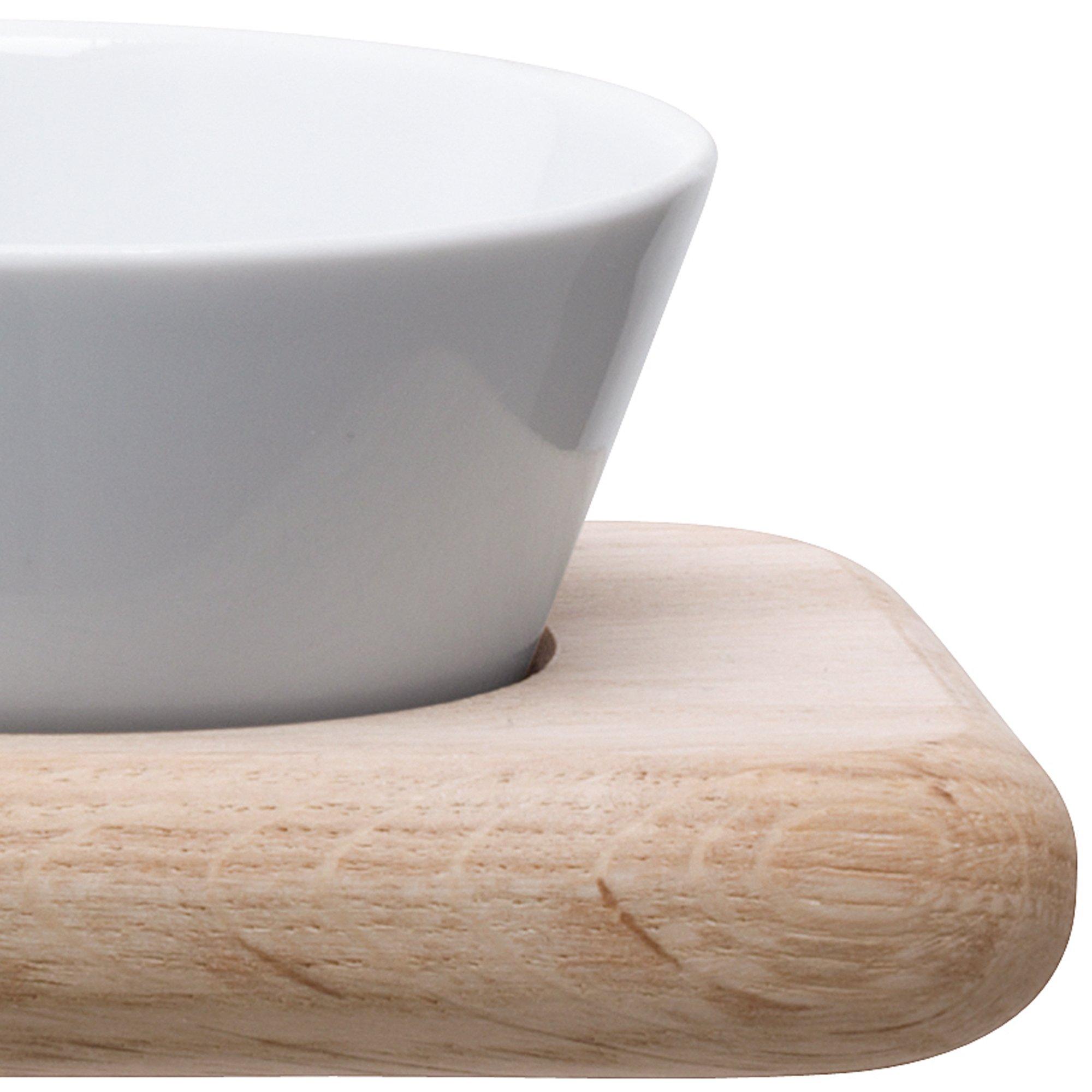 Oak/White - LSA - Paddle Bowl Set & Paddle - 3