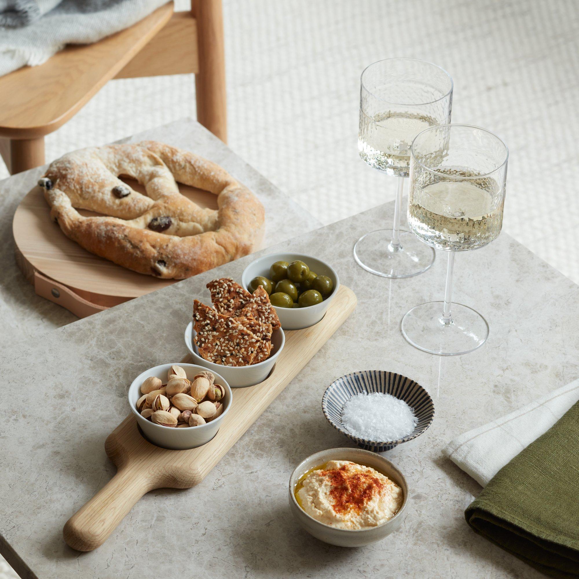 Oak/White - LSA - Paddle Bowl Set & Paddle - 4