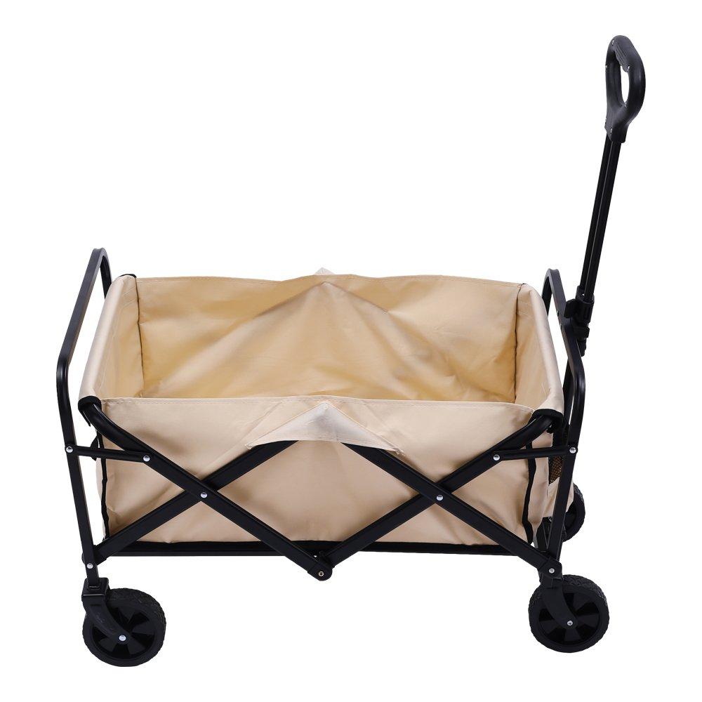 Beige - Breeins - Folding Trolley with Adjustable Tabletop - 2