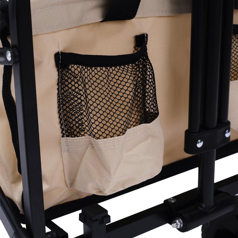 Beige - Breeins - Folding Trolley with Adjustable Tabletop - 7