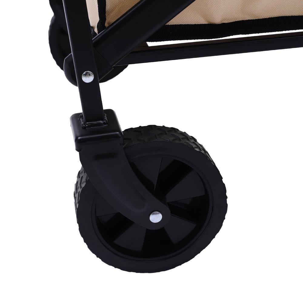 Beige - Breeins - Folding Trolley with Adjustable Tabletop - 8
