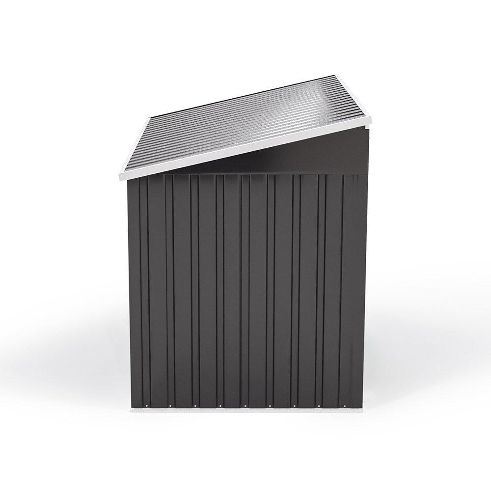 Black - Breeins - Steel Trash Can Storage Shed Recycle Bin - 6