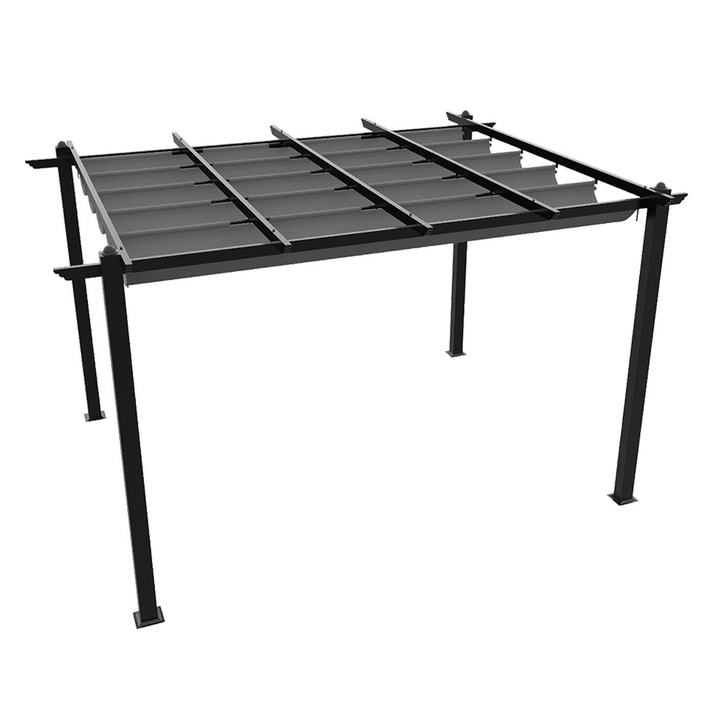 Black And Light - Breeins - 13x10ft Aluminium Pergola with Retractable Roof - 5