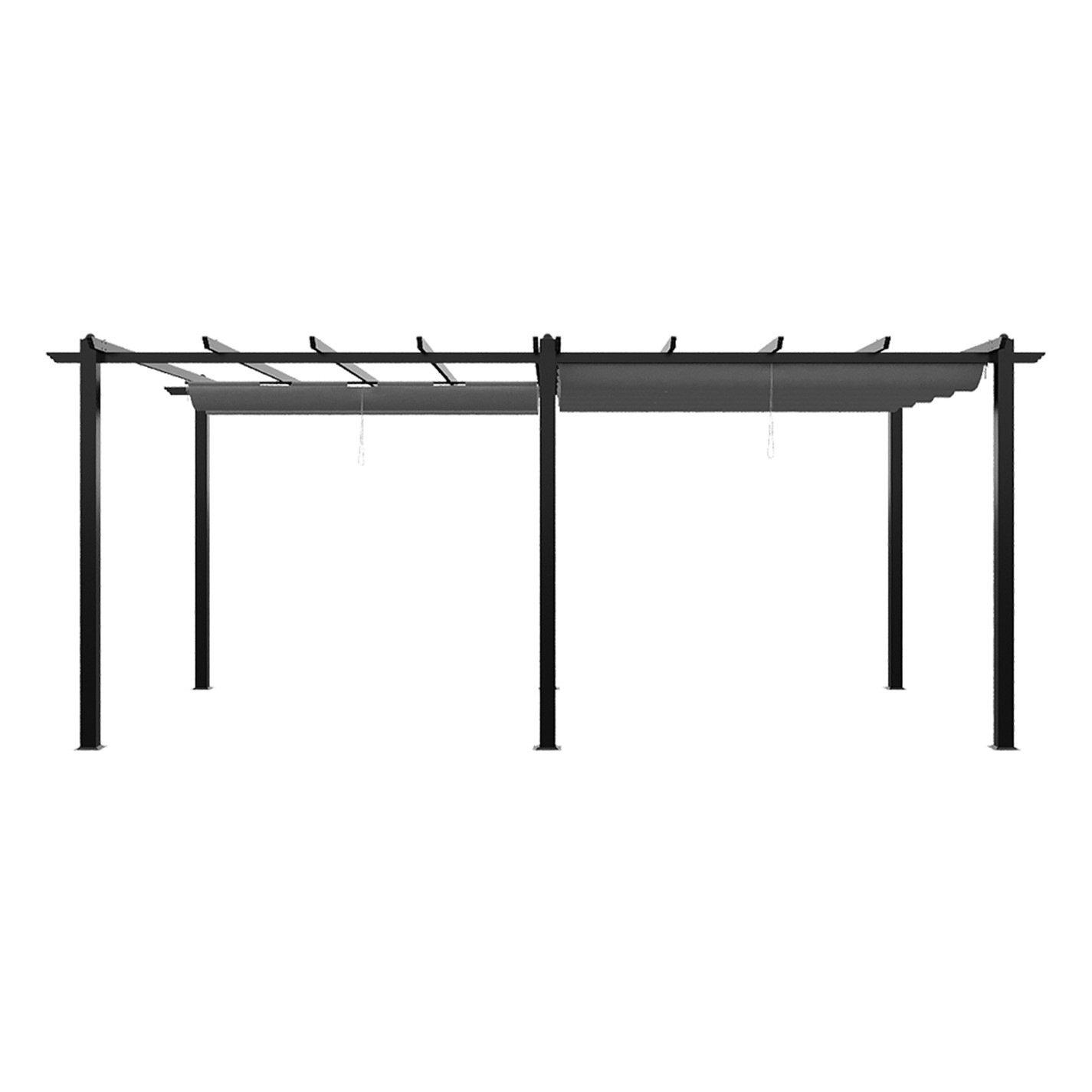 Black And Light - Breeins - 10x20ft Aluminium Pergola with Retractable Roof - 4