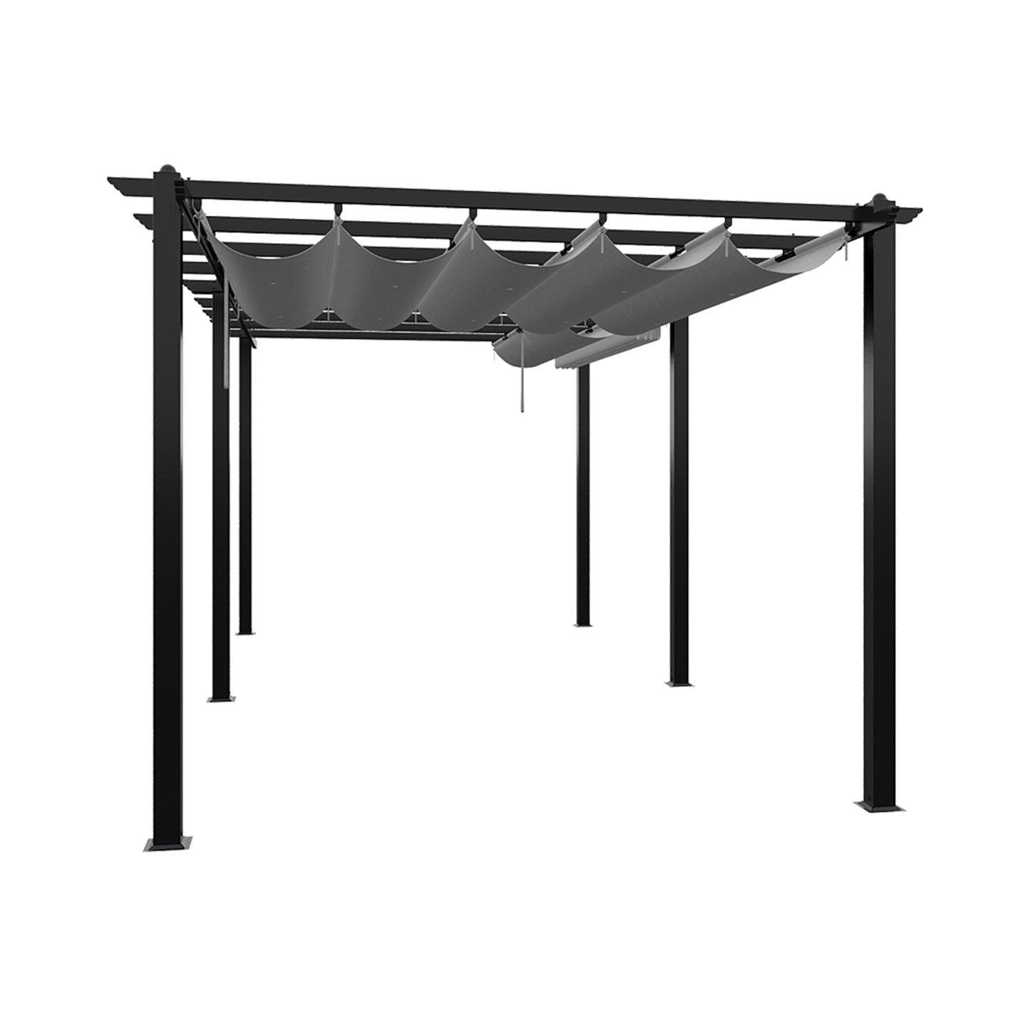 Black And Light - Breeins - 10x20ft Aluminium Pergola with Retractable Roof - 5