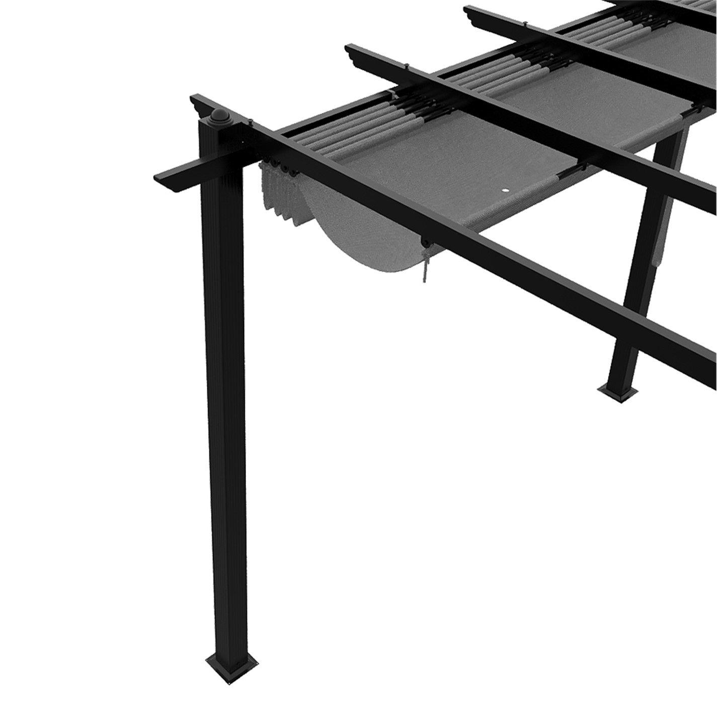 Black And Light - Breeins - 10x20ft Aluminium Pergola with Retractable Roof - 7