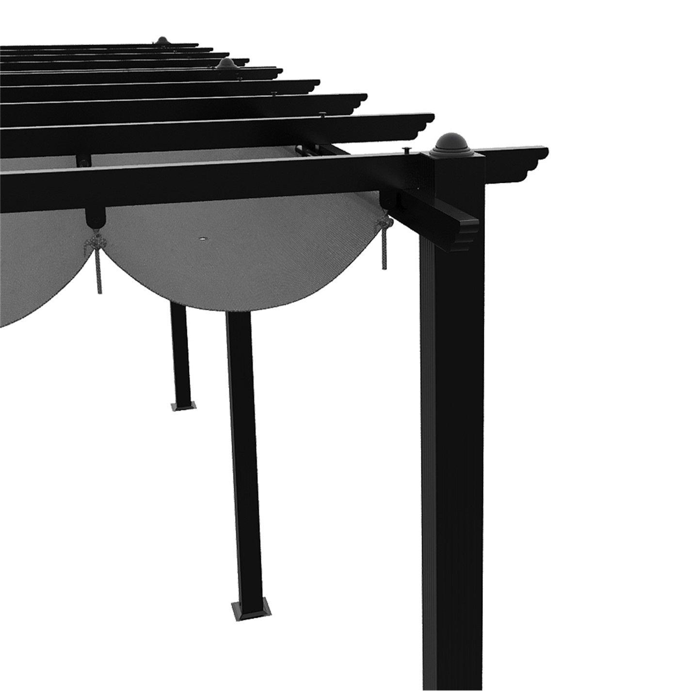 Black And Light - Breeins - 10x20ft Aluminium Pergola with Retractable Roof - 8