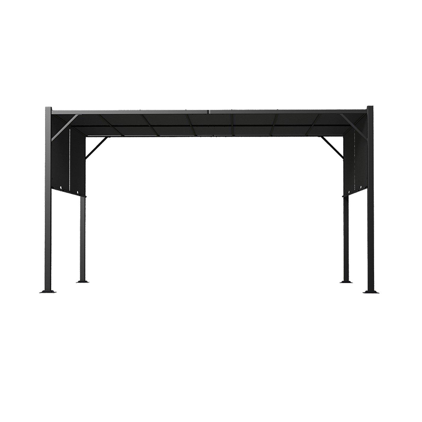 Black And Grey - Breeins - Outdoor Pergola with Retractable Canopy - 4