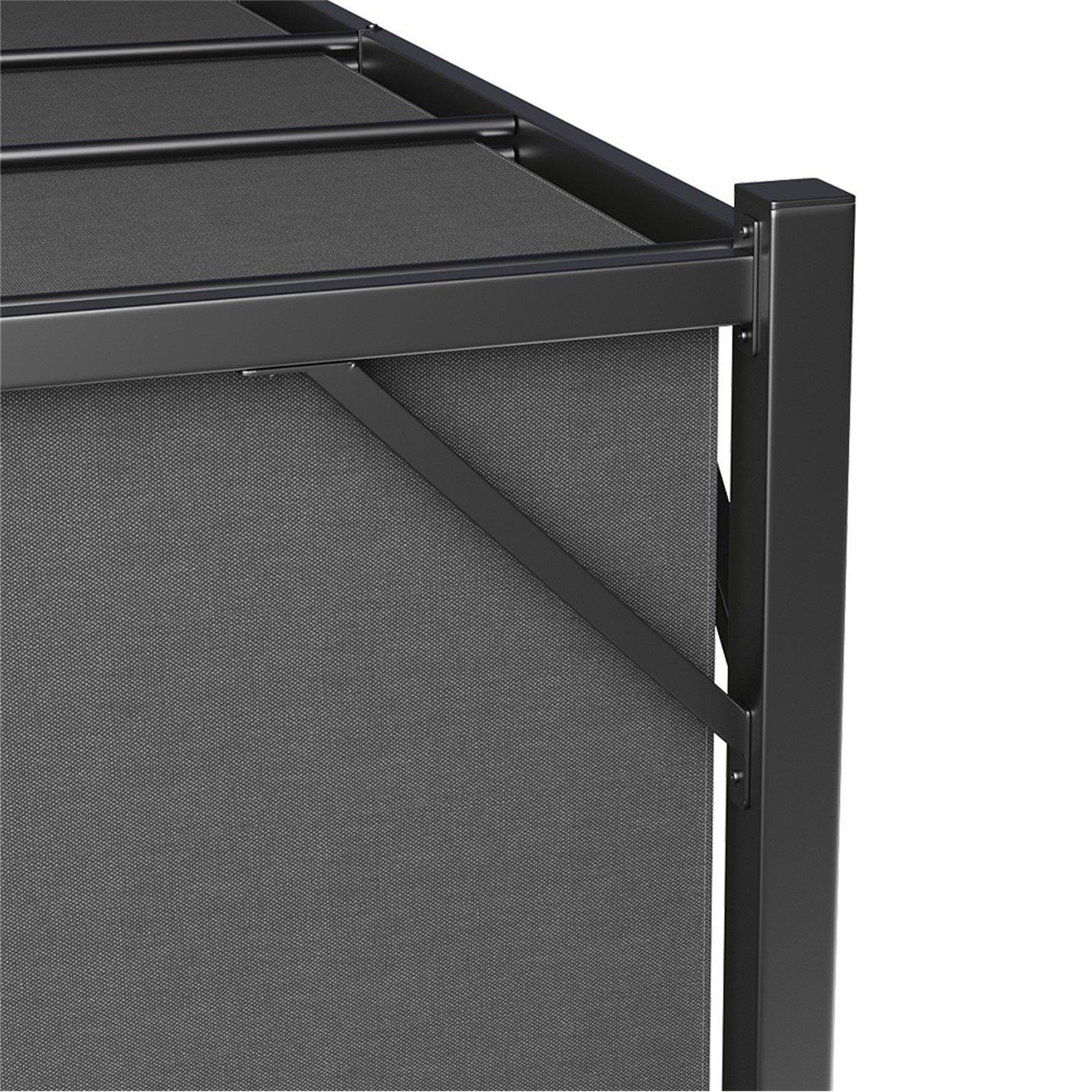 Black And Grey - Breeins - Outdoor Pergola with Retractable Canopy - 6