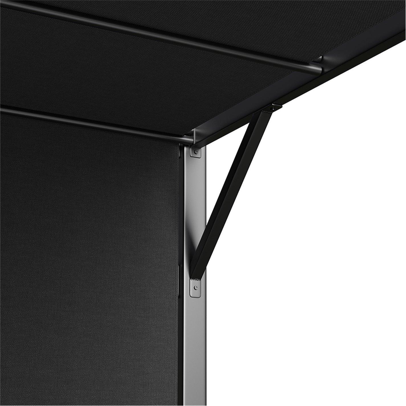 Black And Grey - Breeins - Outdoor Pergola with Retractable Canopy - 7