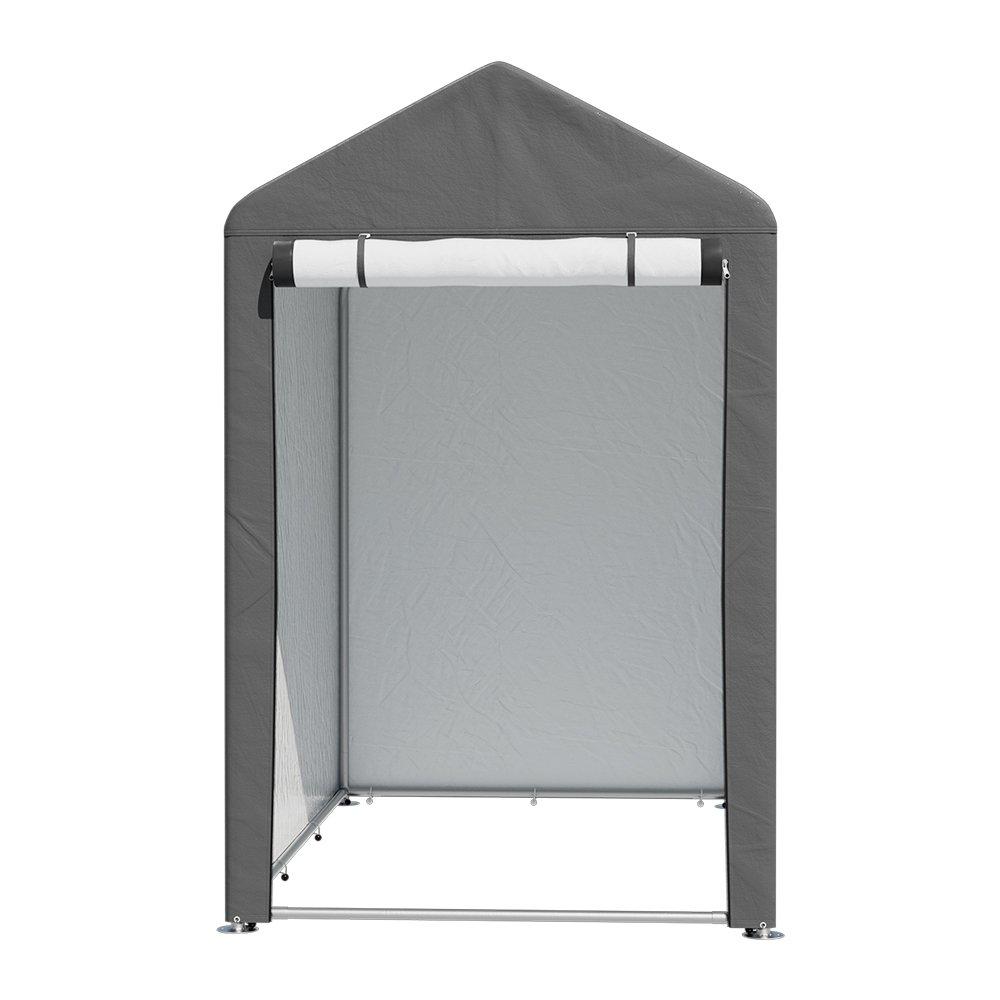 Grey - Breeins - 5x7FT Galvanized Tube Storage Shed - 2