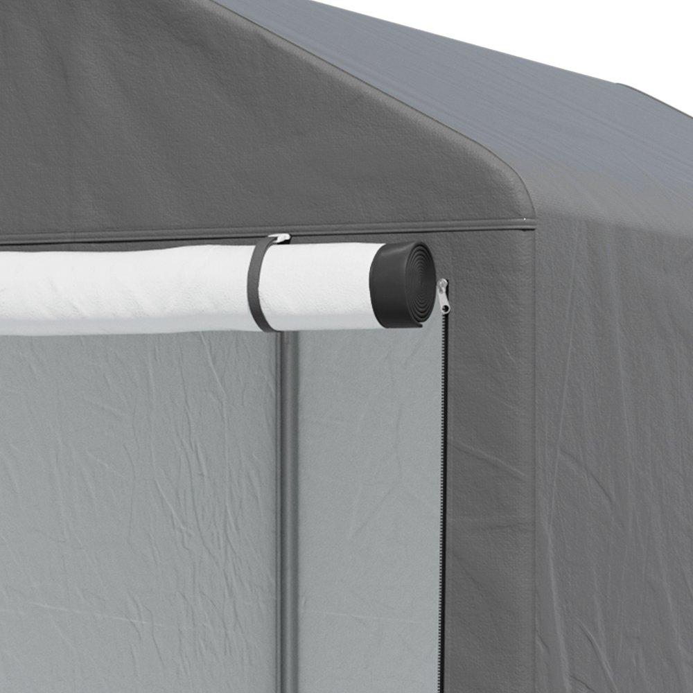 Grey - Breeins - 5x7FT Galvanized Tube Storage Shed - 7