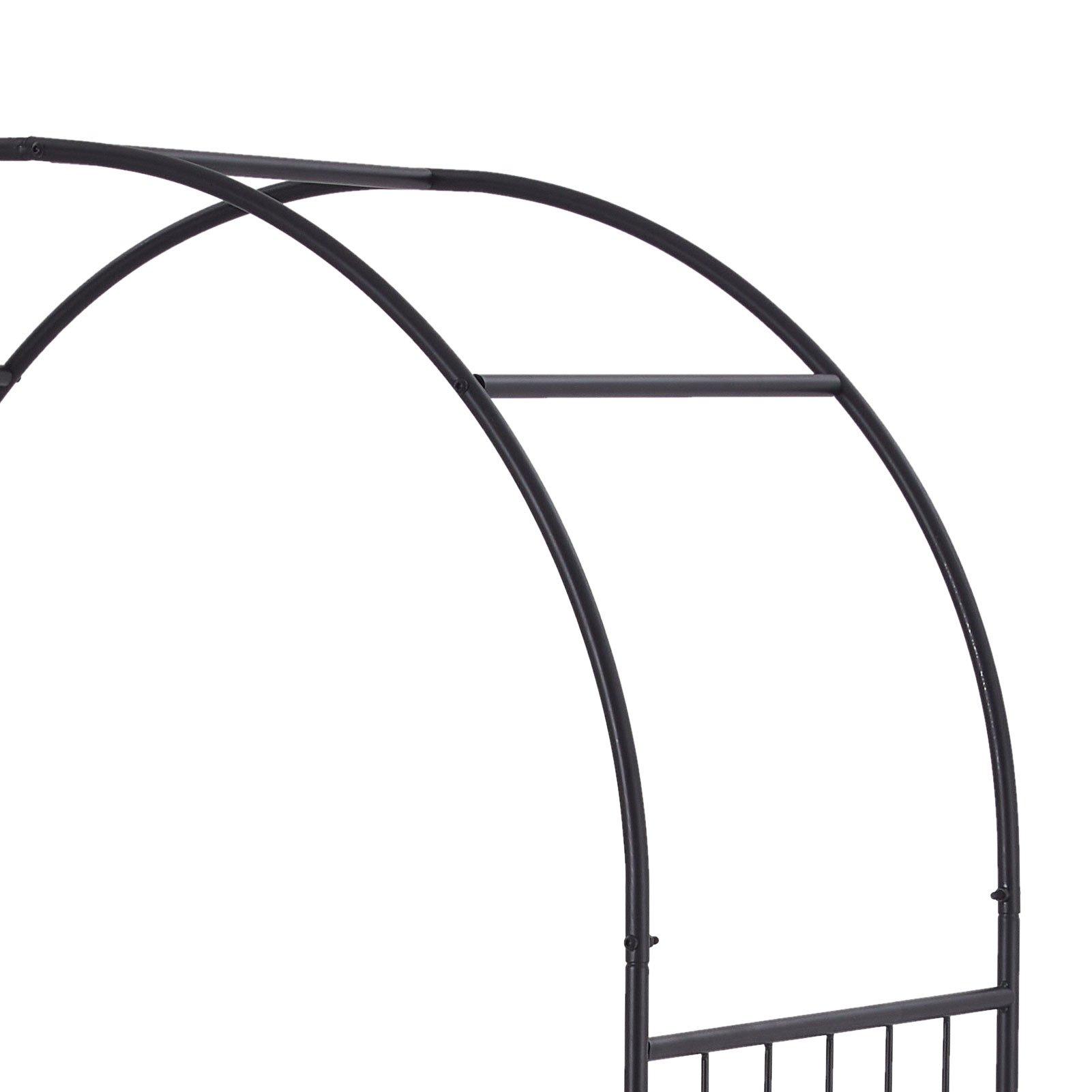 Black - Breeins - Black Metal Garden Arch with Gate - 8