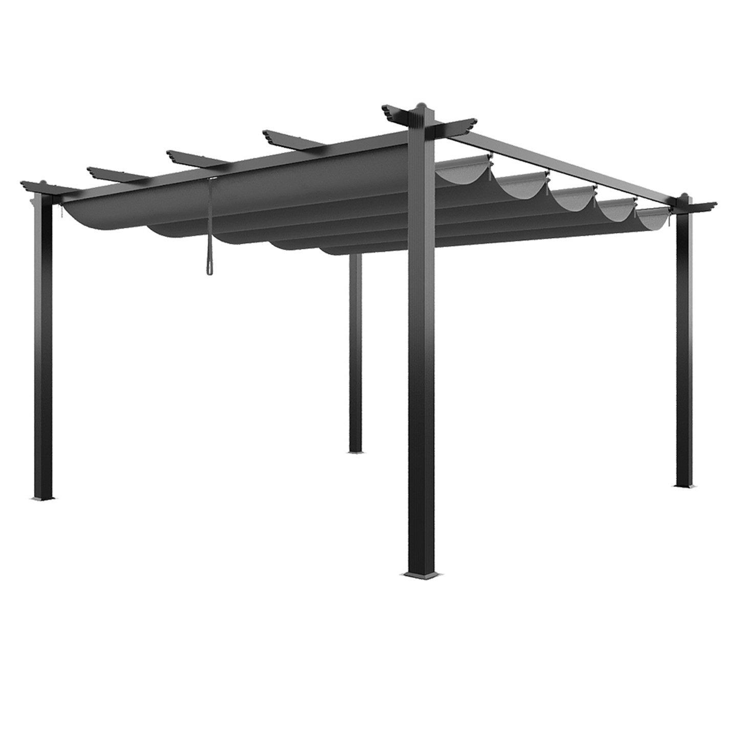 Black And Light - Breeins - 13x13ft Aluminium Pergola with Retractable Roof - 3