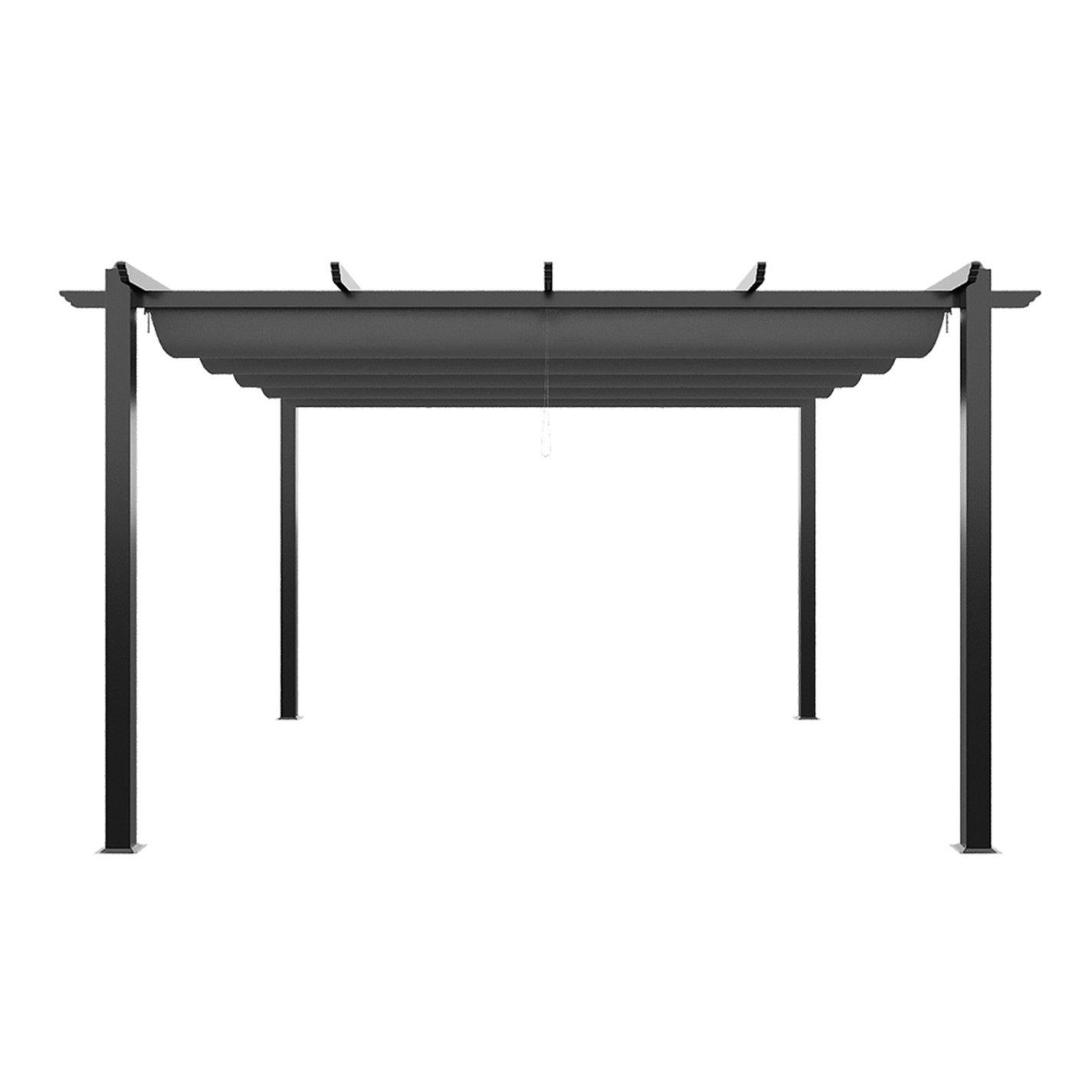Black And Light - Breeins - 13x13ft Aluminium Pergola with Retractable Roof - 4