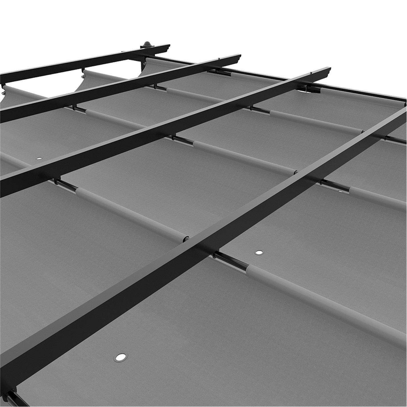 Black And Light - Breeins - 13x13ft Aluminium Pergola with Retractable Roof - 8