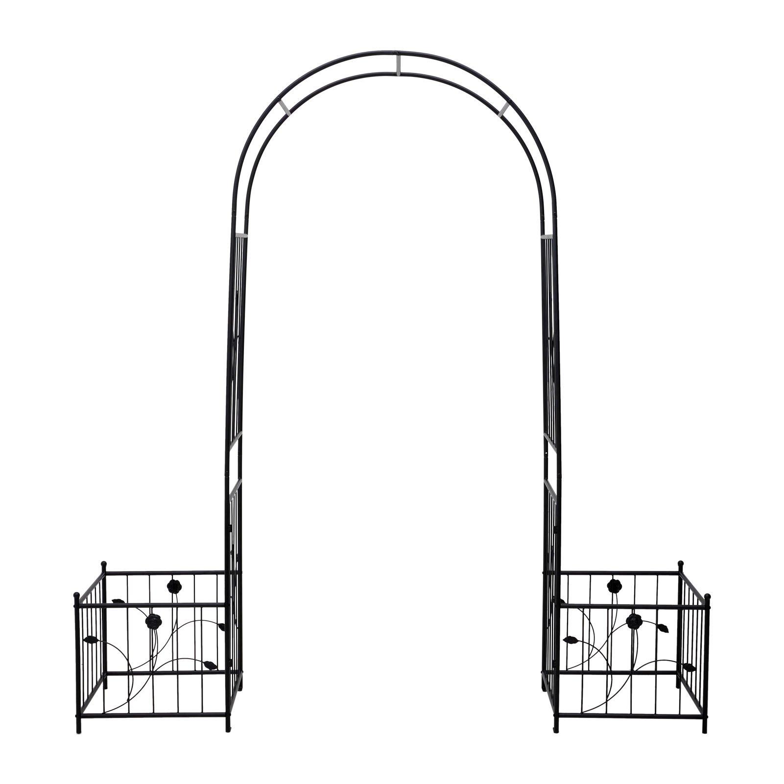 Black - Breeins - Black Metal Garden Arch - No Gate - 2