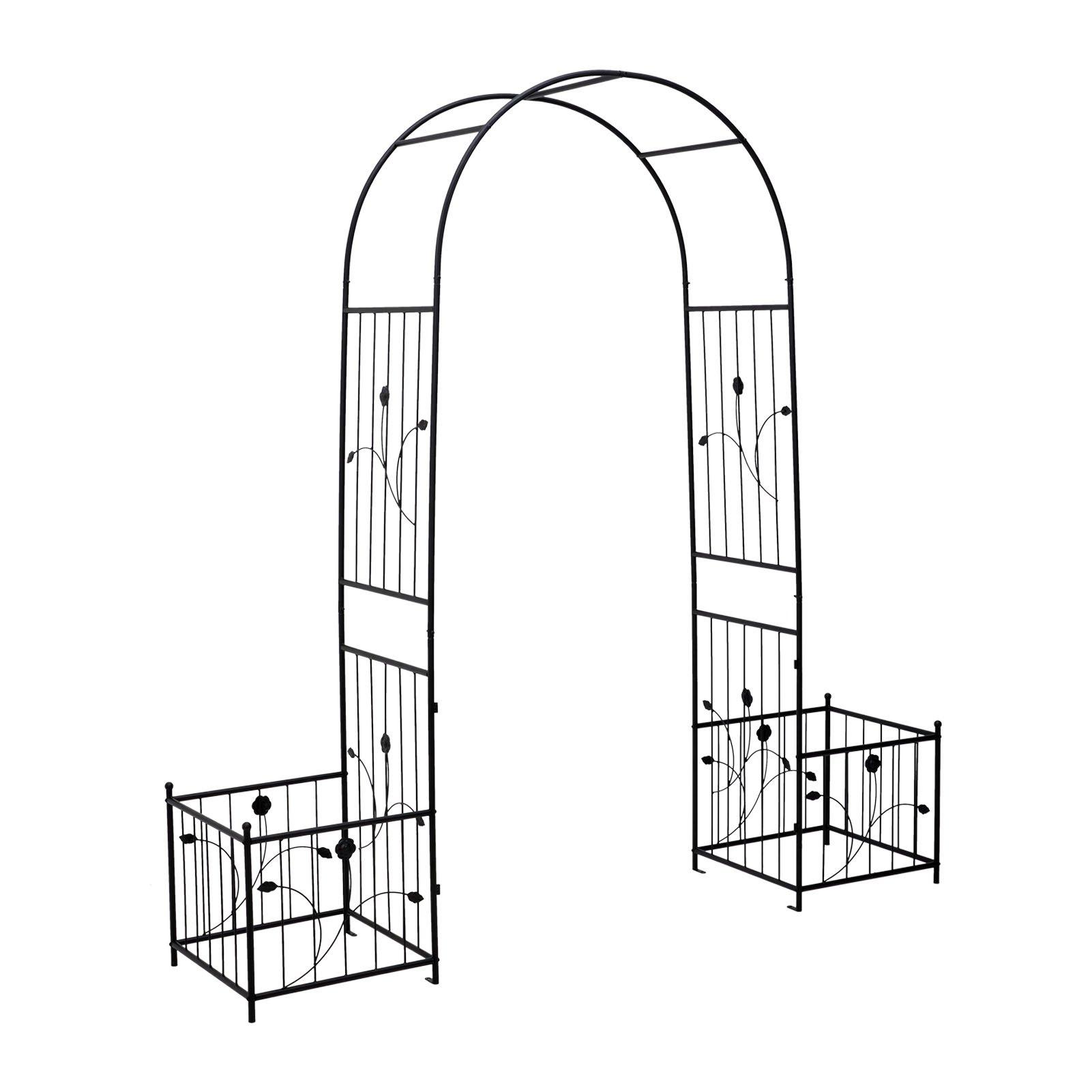 Black - Breeins - Black Metal Garden Arch - No Gate - 4