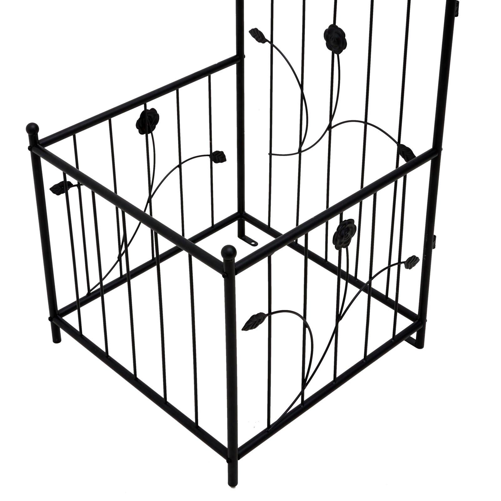 Black - Breeins - Black Metal Garden Arch - No Gate - 10
