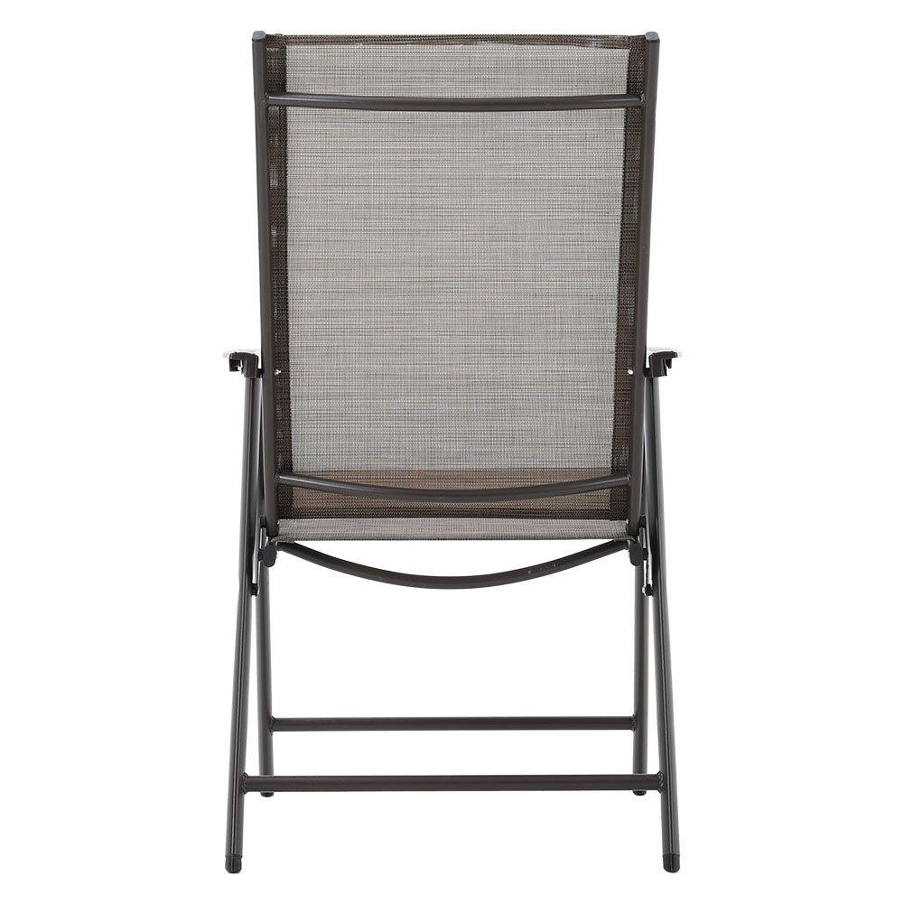 Brown - Breeins - Foldable Fabric Chairs Set of 4 Metal Frame - 4