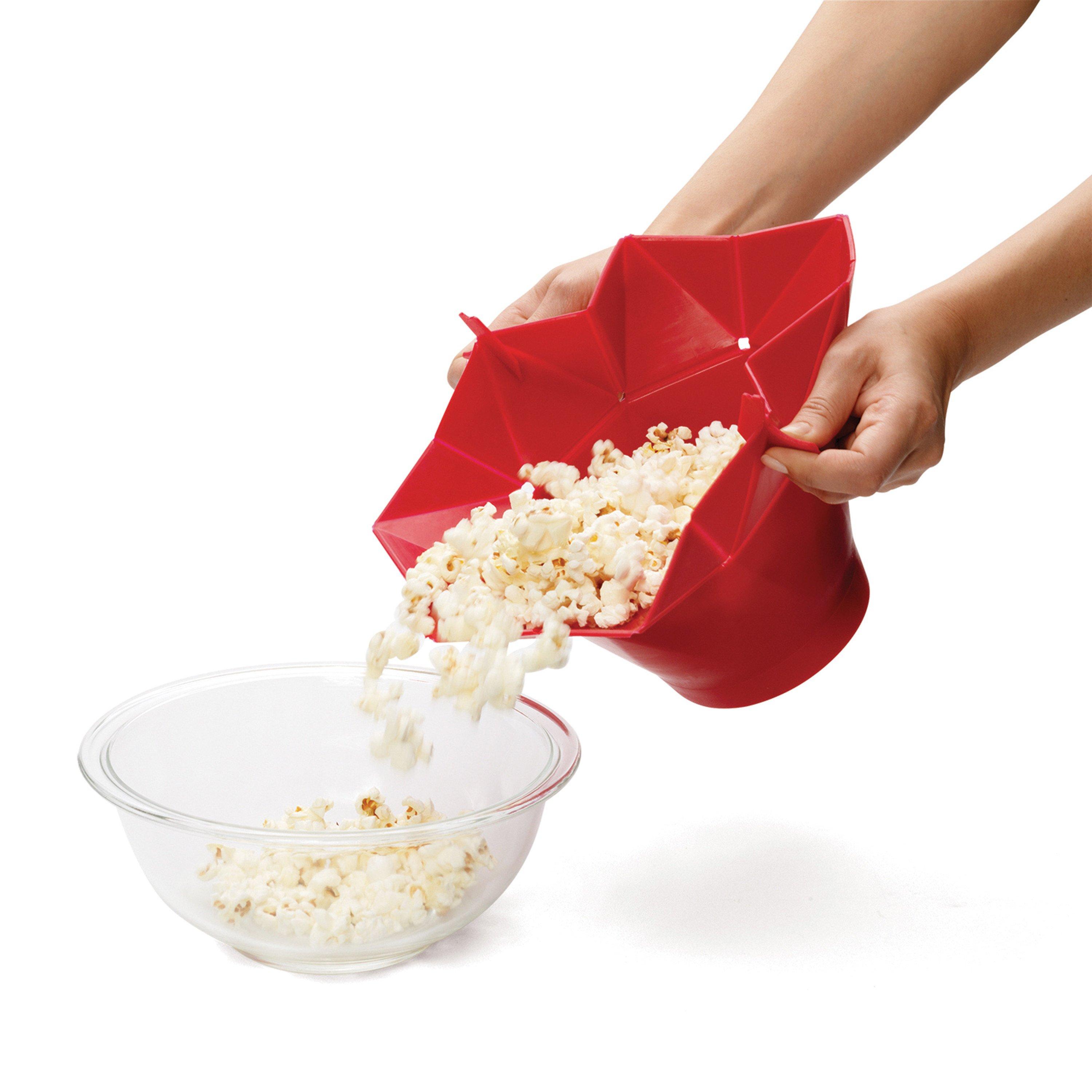 Chef'n Unisex Red Microwave Popcorn Popper, Silicone Popcorn Maker - Image 8