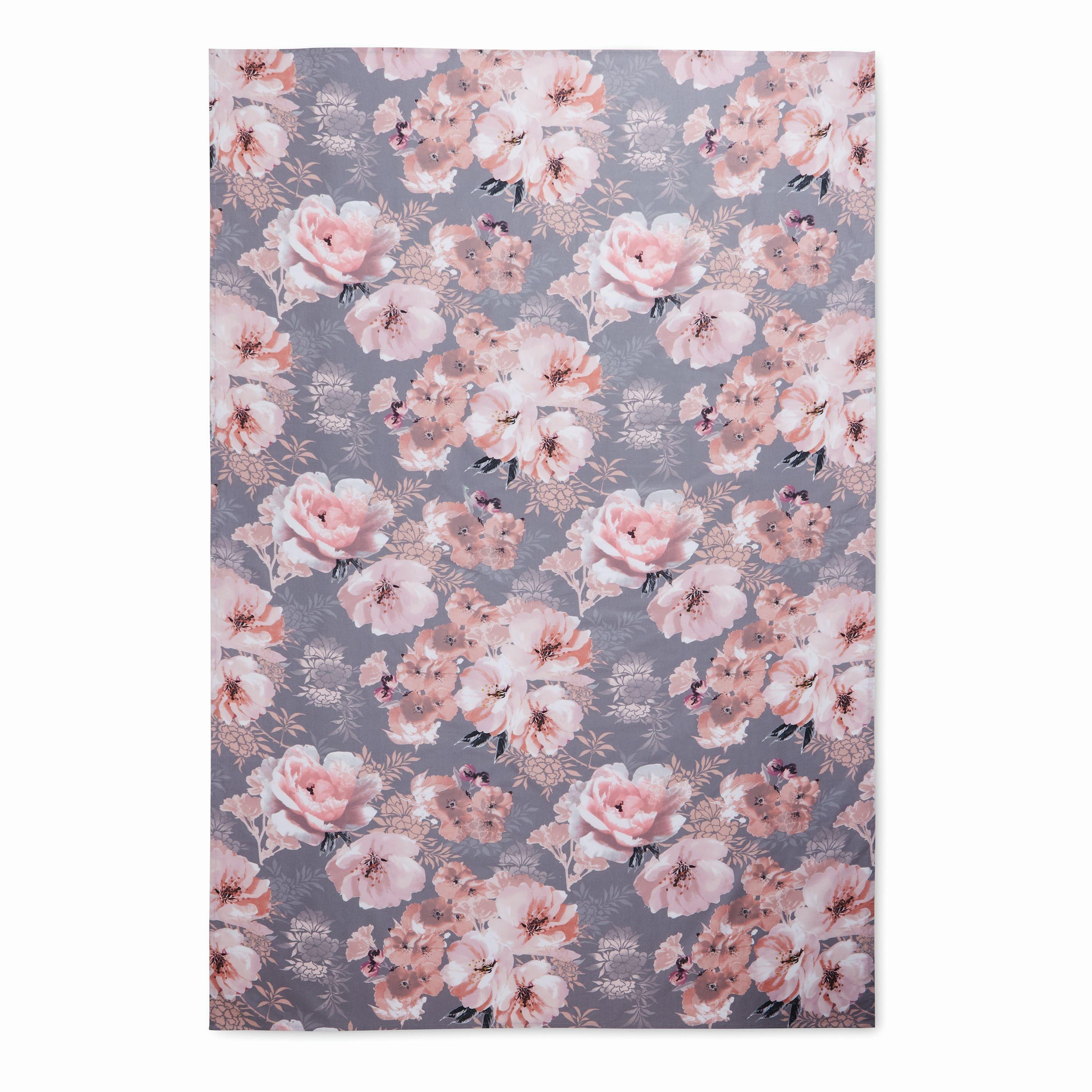 Grey - Catherine Lansfield - Dramatic Floral Cotton Table Cloth - 3