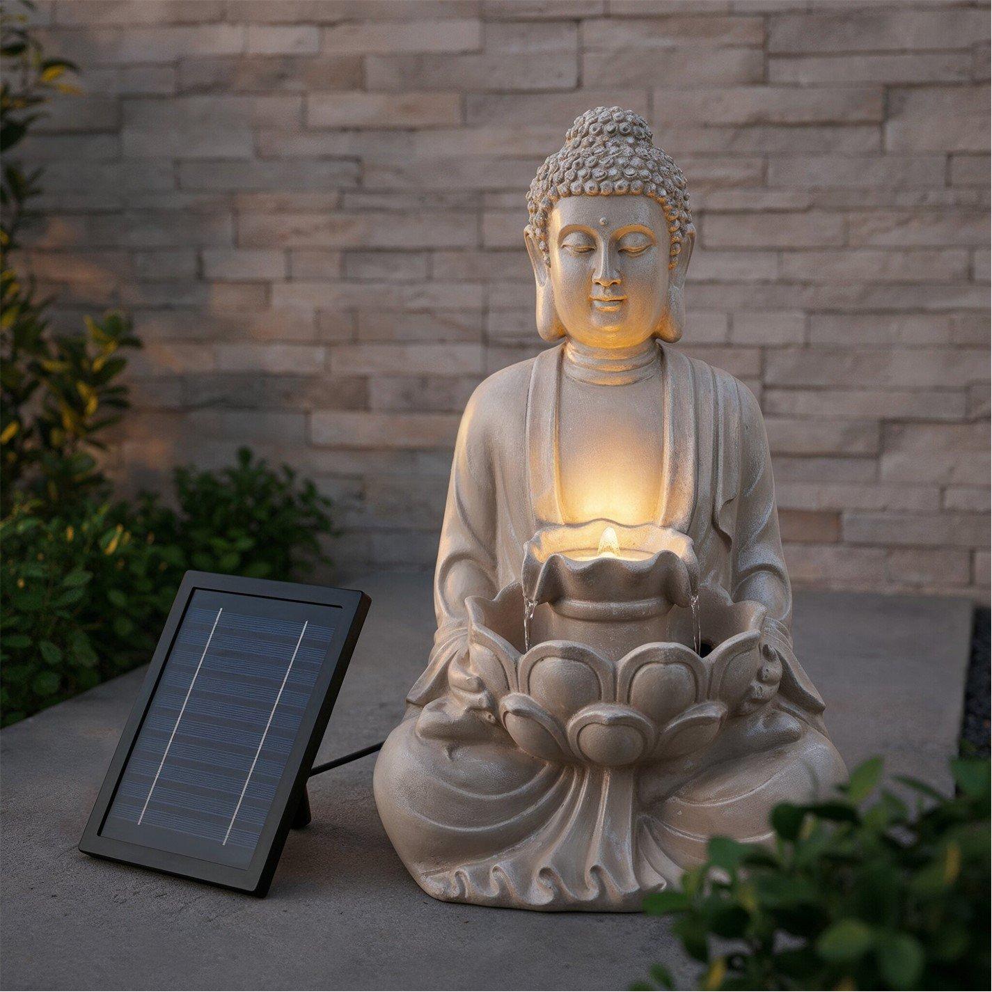 Natural - Streetwize - Solar Water with Battery Backup - Buddha Fountain - 3