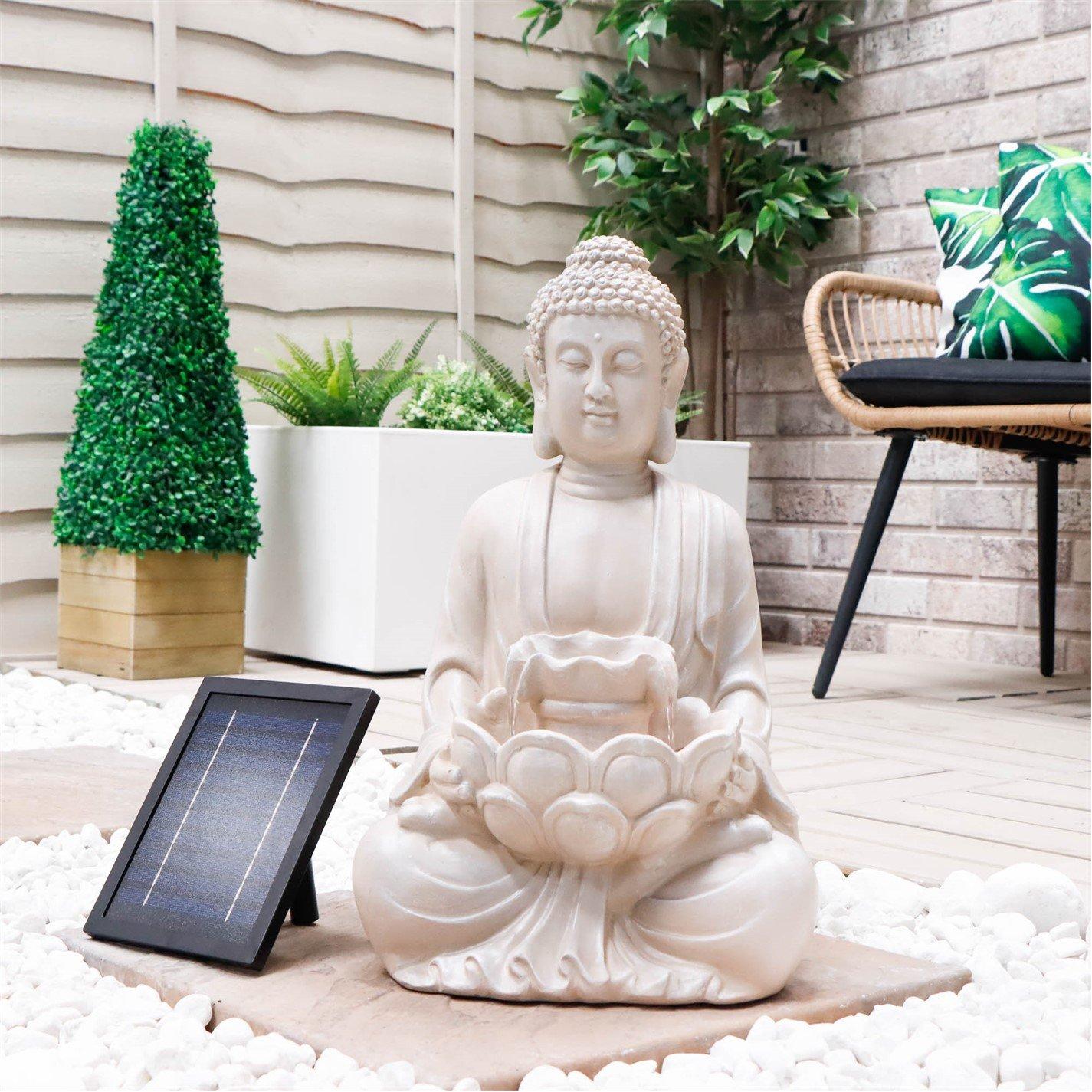 Natural - Streetwize - Solar Water with Battery Backup - Buddha Fountain - 5