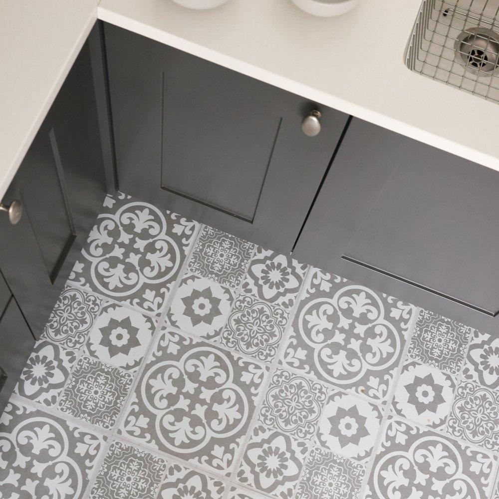 Grey - Floor Pops - Self Adhesive Vinyl Floor Tiles Valencia Grey - 1