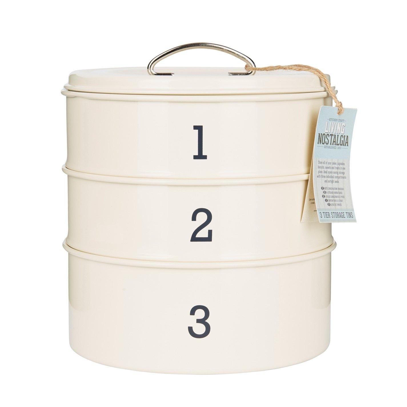 Kitchencraft  Living Nostalgia Three Tier Cake Tin - Cream - 27x22.5x23