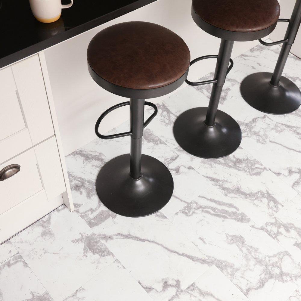 Floor Pops  Self Adhesive Vinyl Floor Tiles Piazza - Grey - 2.23 SQM