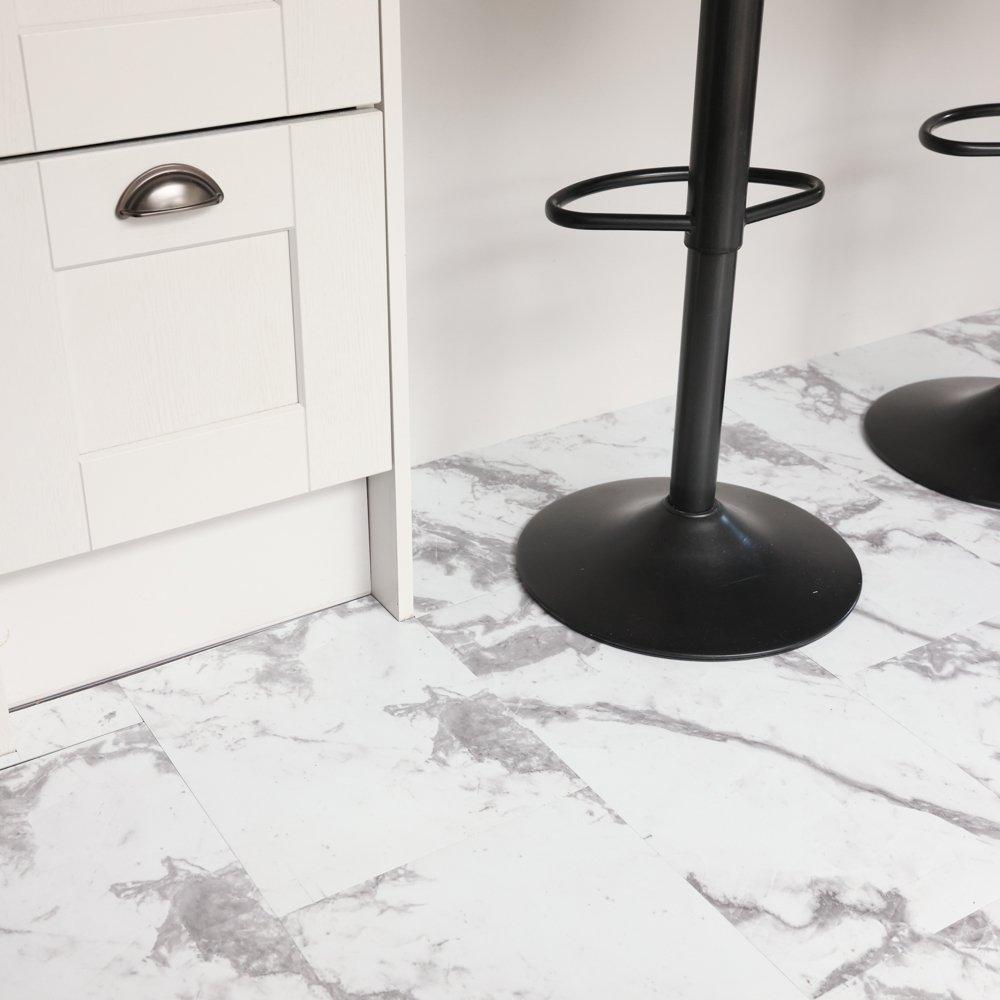 Grey - Floor Pops - Self Adhesive Vinyl Floor Tiles Piazza - 5