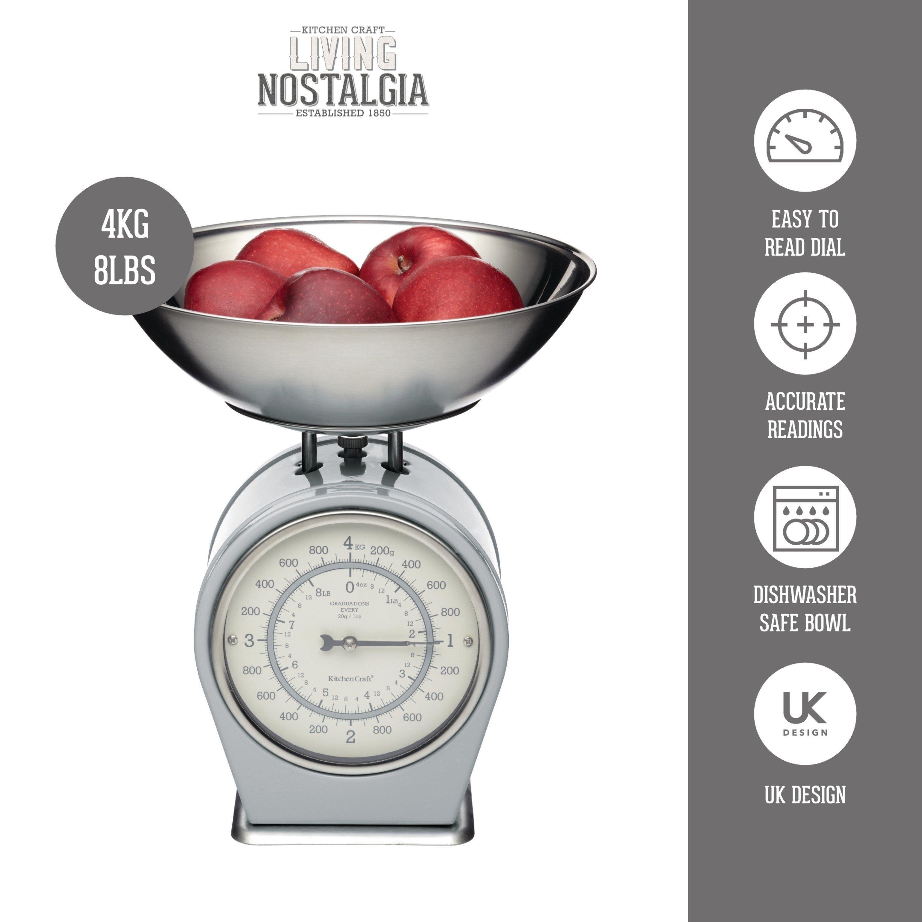 Grey - KitchenCraft - KitchenCraft Living Nostalgia 4Kg Mechanical Scale - 6