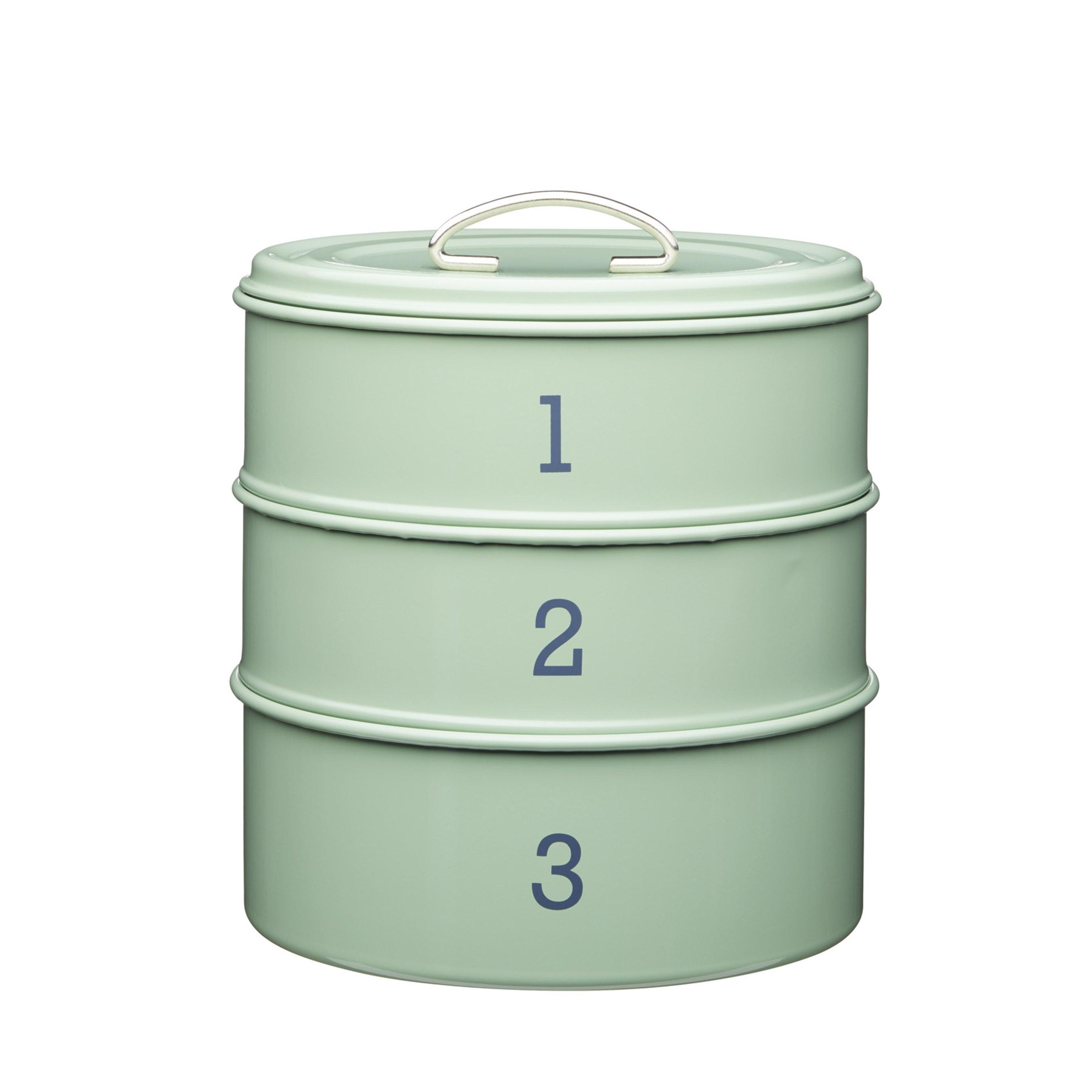 Kitchencraft  Living Nostalgia Three Tier Cake Tin - Green - 27x22x22