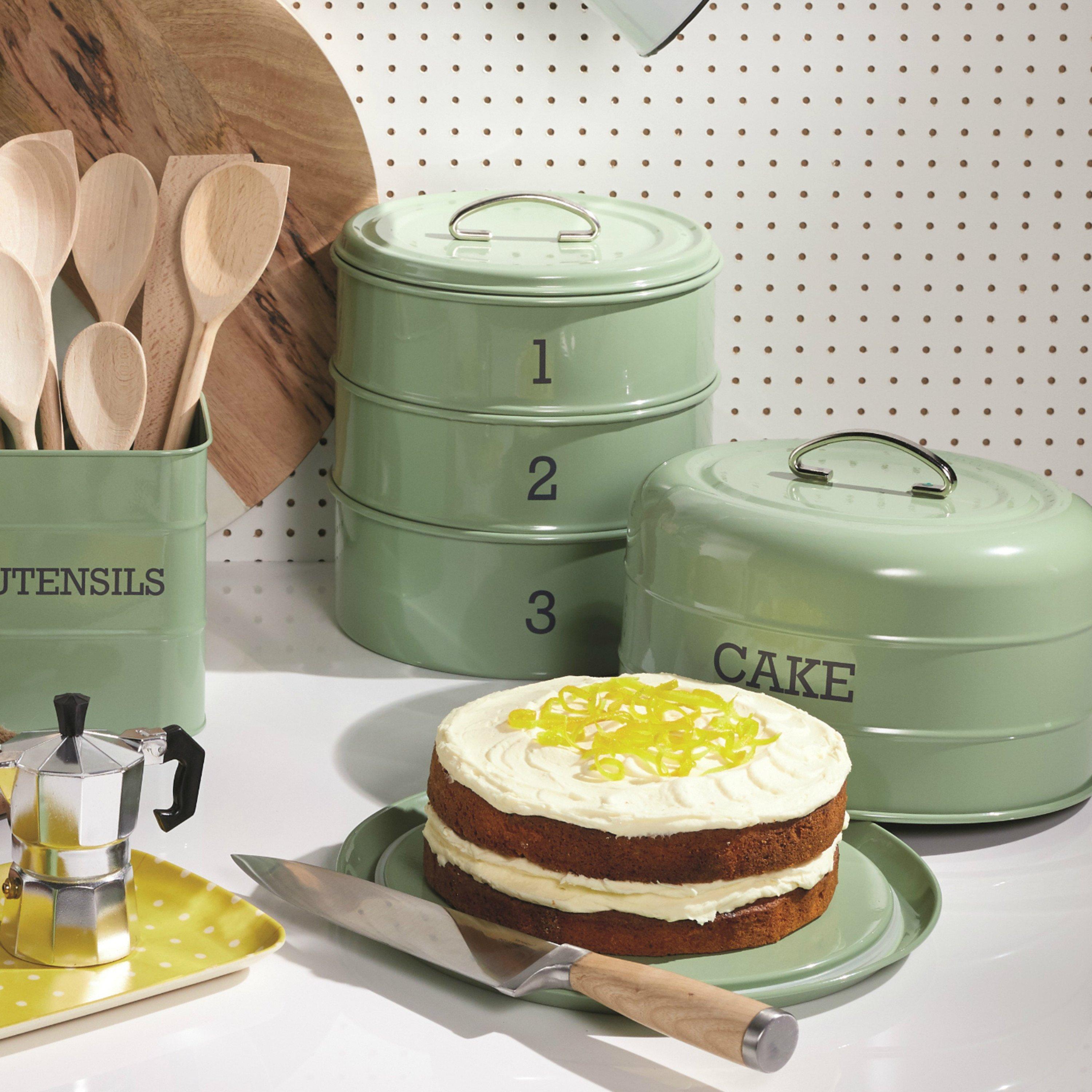 Green - KitchenCraft - KitchenCraft Living Nostalgia Three Tier Cake Tin - 3