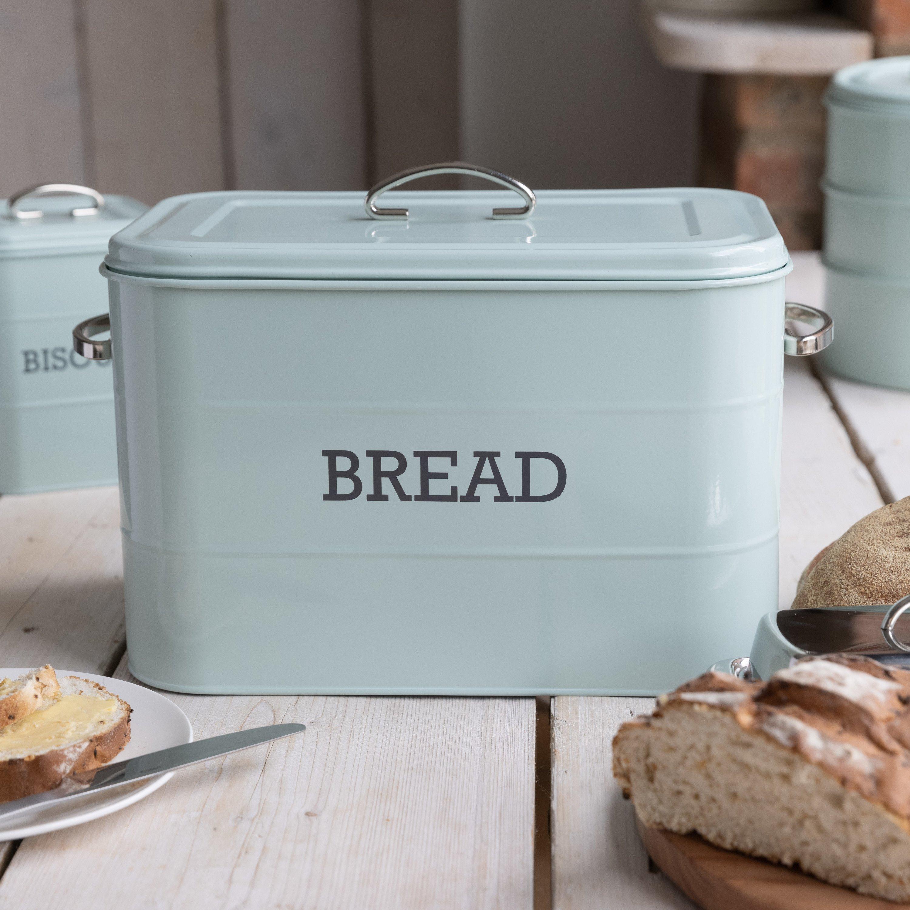Blue - KitchenCraft - KitchenCraft Living Nostalgia Bread Bin 34x21.5x2 - 3
