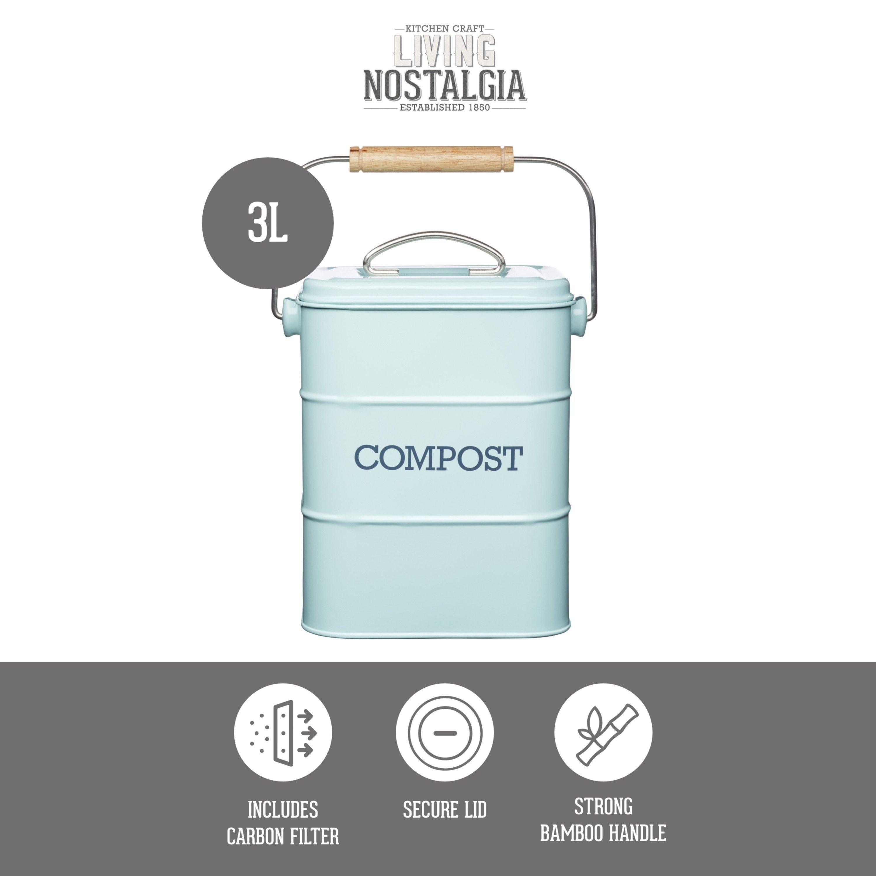 Blue - KitchenCraft - KitchenCraft Living Nostalgia 3 Litre Steel Compos - 5