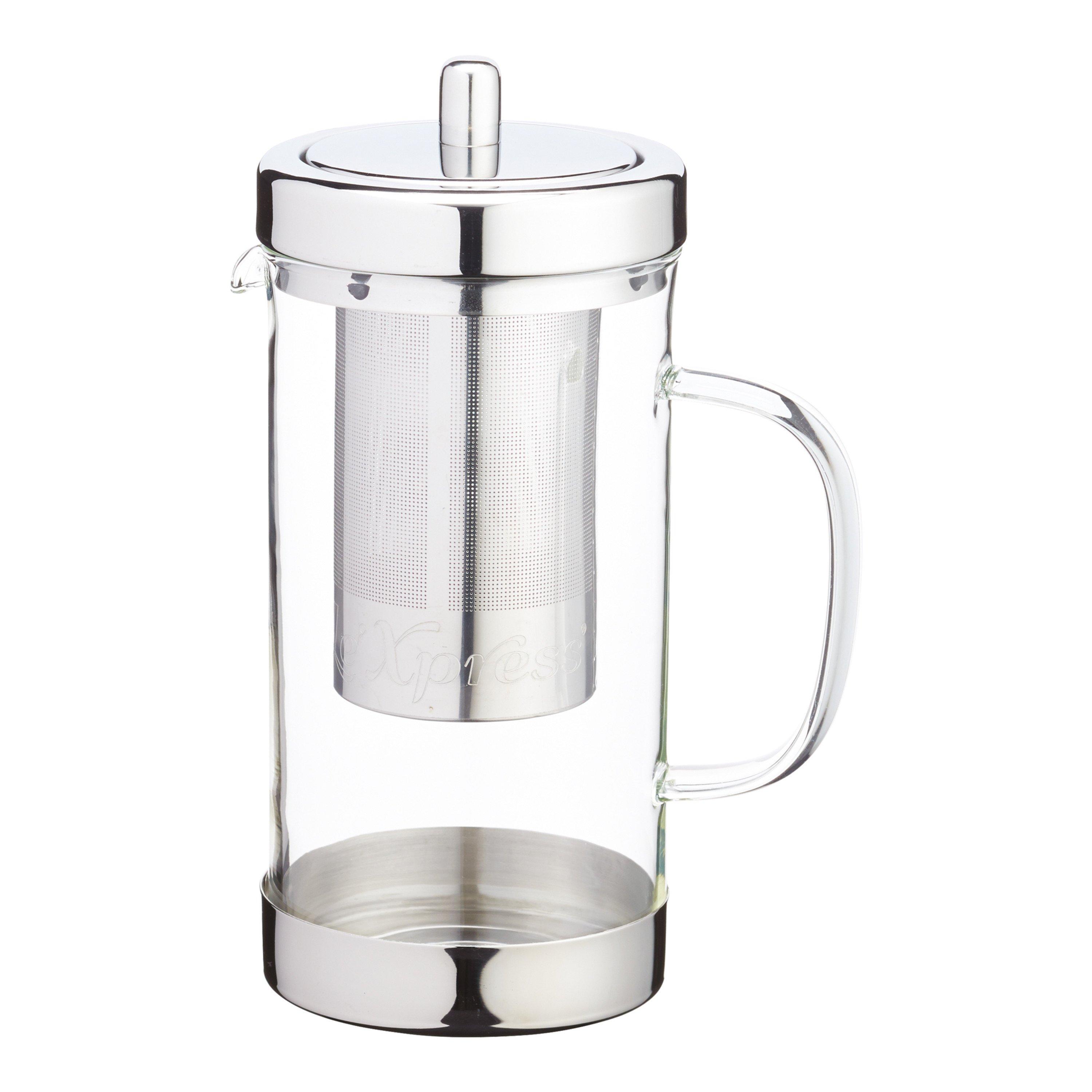 Kitchencraft  Stainless Steel Glass Infuser Teapot - Clear - 22x14.6x10